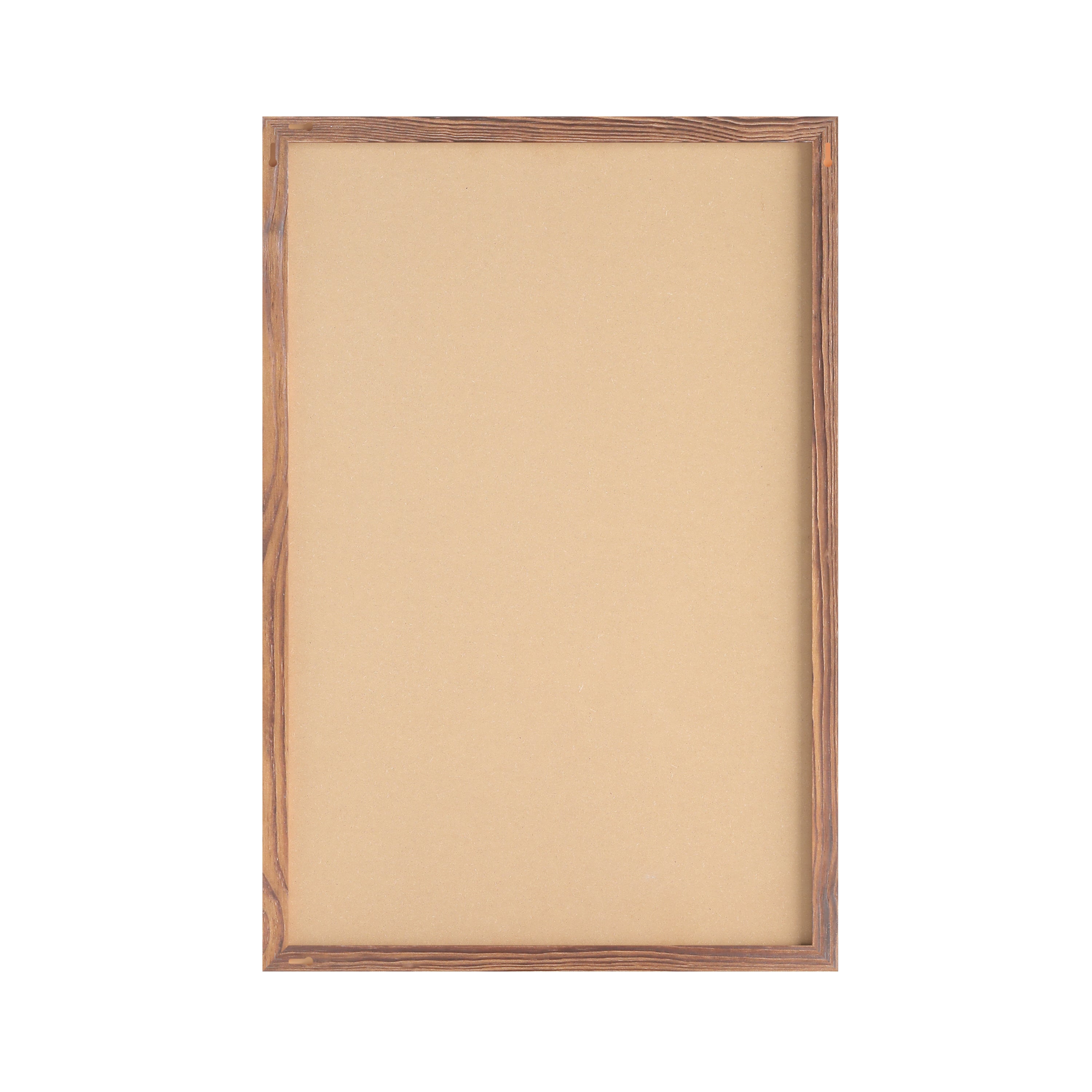 Camden Rustic 24" x 36" Wall Mount Cork Board with Wooden Push Pins for Home, School, or Business in Torched Brown