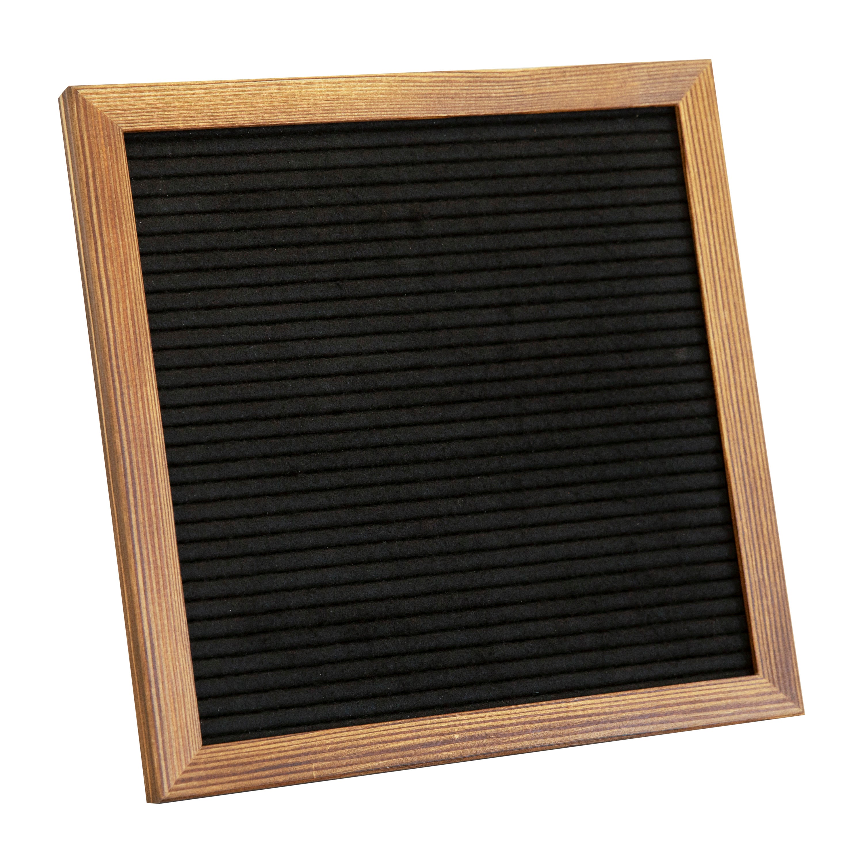 Gracie 10x10 Felt Letter Board with Wooden Frame, 389 PP Letters Including Numbers, Symbols and Icons, Canvas Carrying Case, Torched Wood/Black Felt