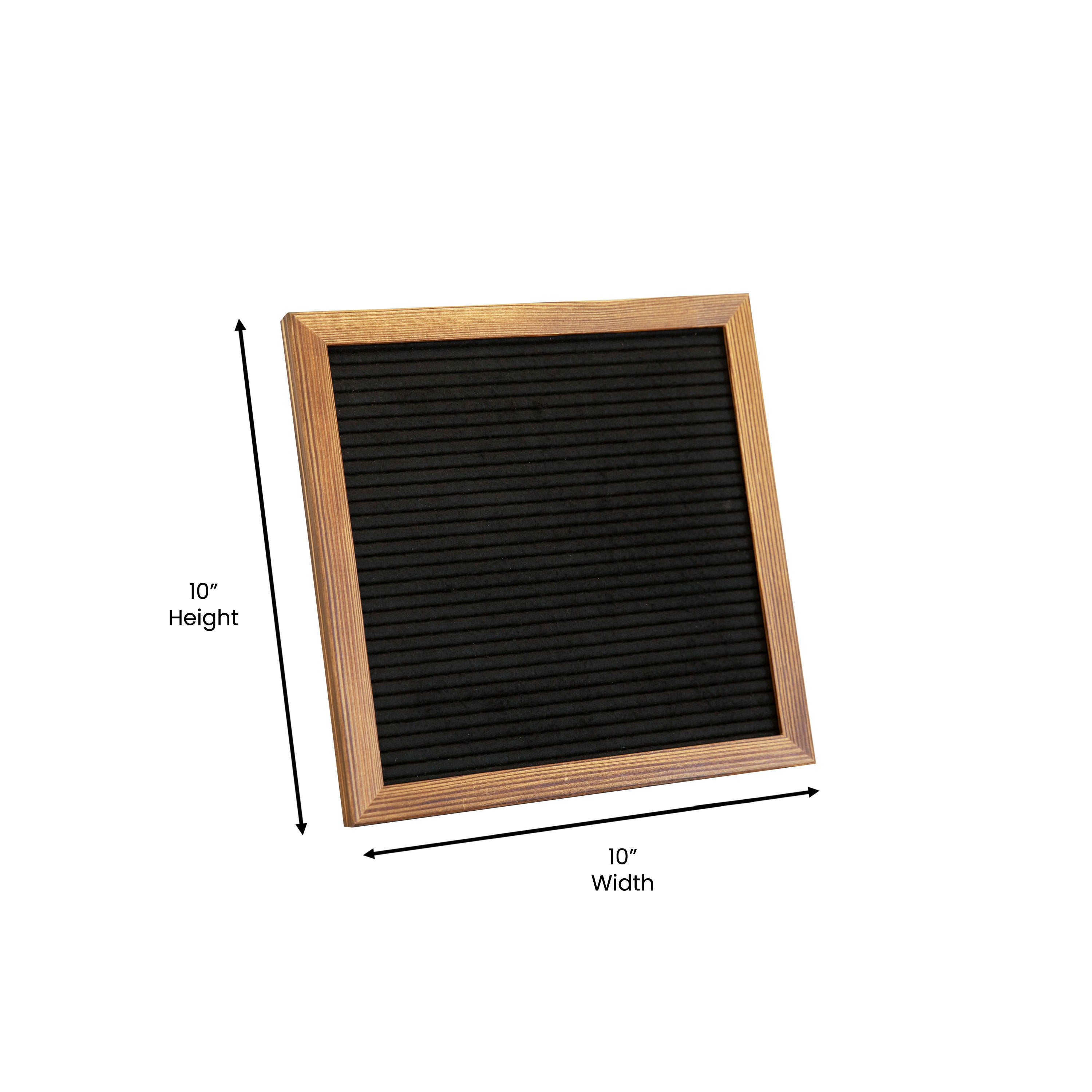 Gracie 10x10 Felt Letter Board with Wooden Frame, 389 PP Letters Including Numbers, Symbols and Icons, Canvas Carrying Case, Torched Wood/Black Felt