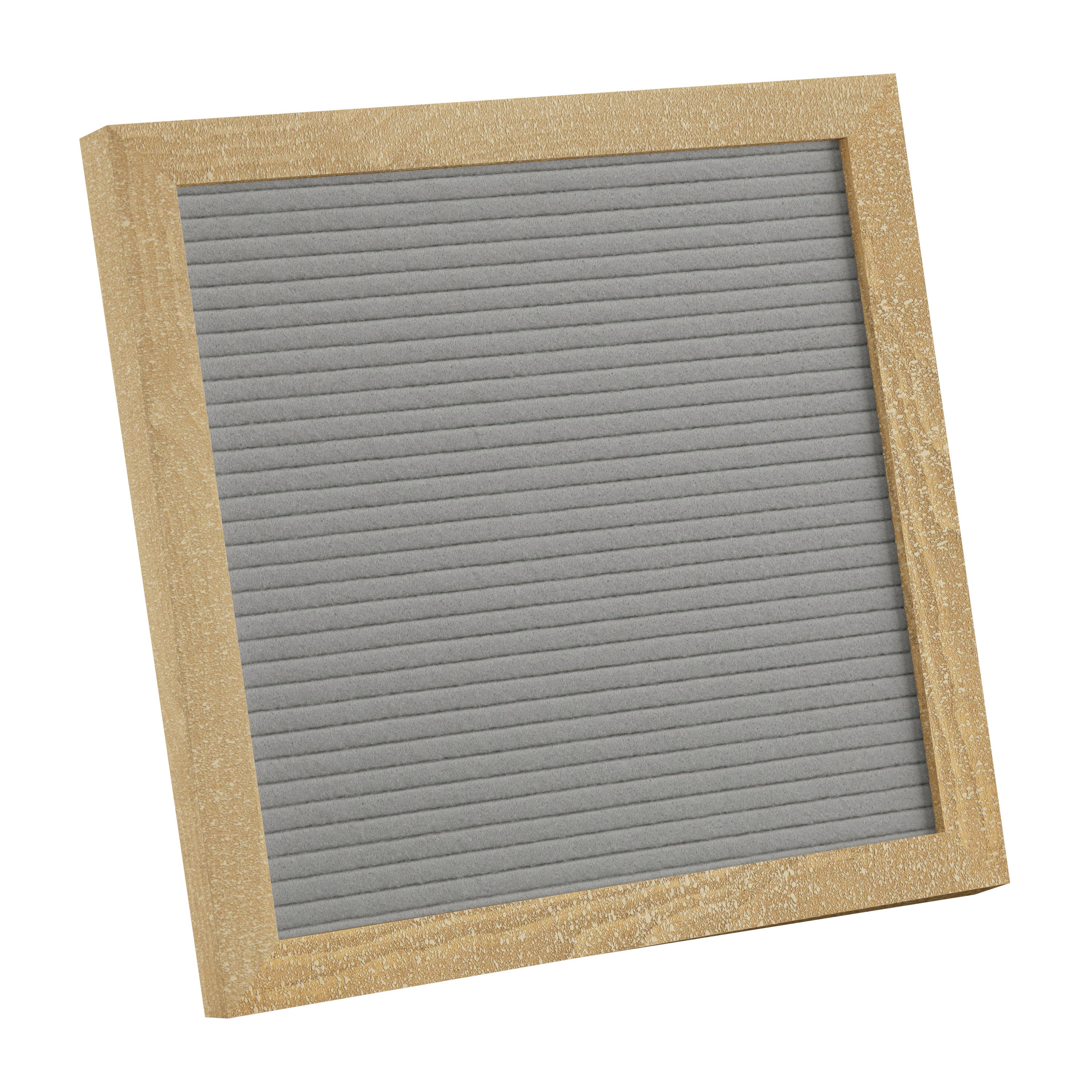 Gracie 10x10 Felt Letter Board with Wooden Frame, 389 PP Letters Including Numbers, Symbols and Icons, Canvas Carrying Case, Weathered Wood/Gray Felt