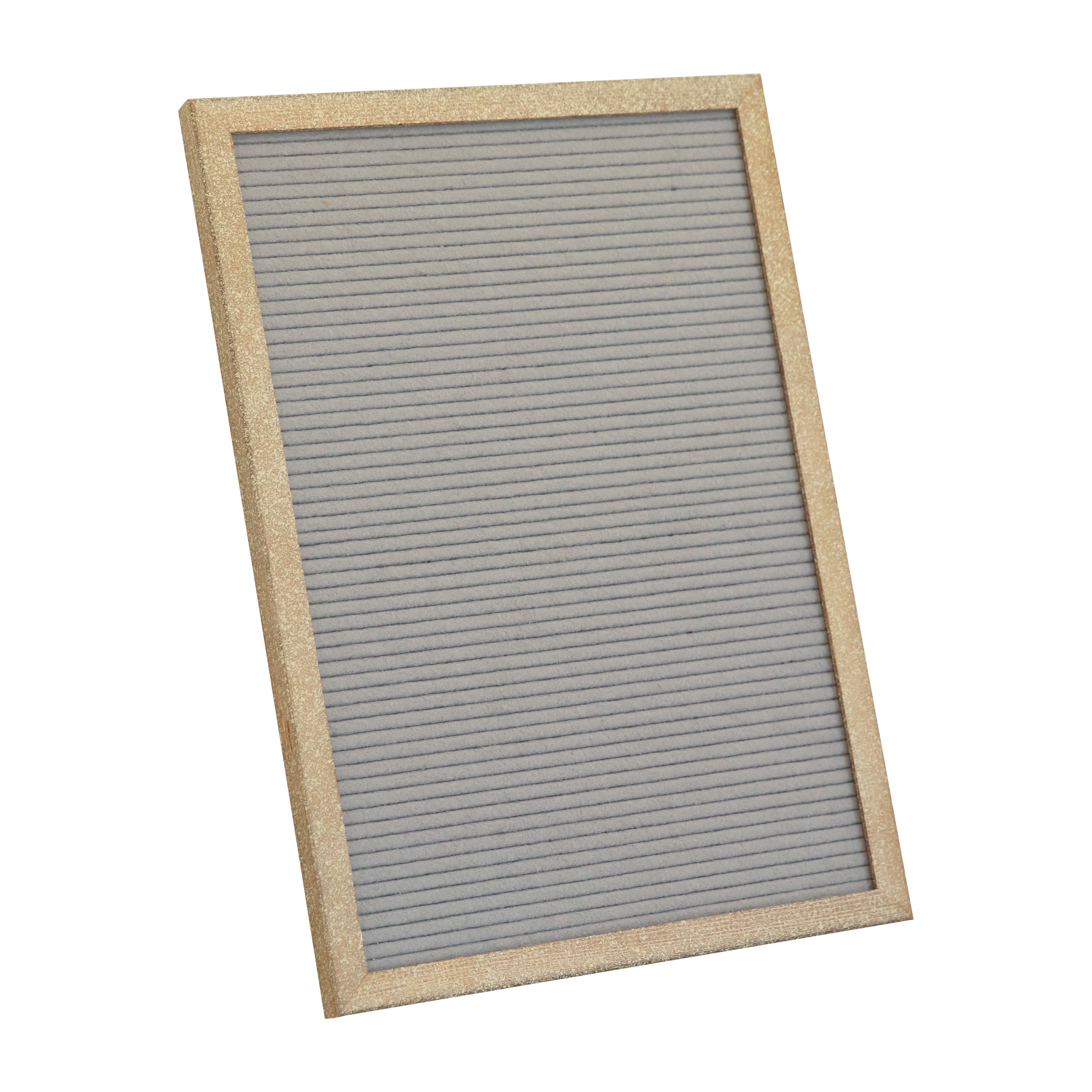 Gracie 12x17 Felt Letter Board with Wooden Frame, 389 PP Letters Including Numbers, Symbols and Icons, Canvas Carrying Case, Weathered Wood/Gray Felt