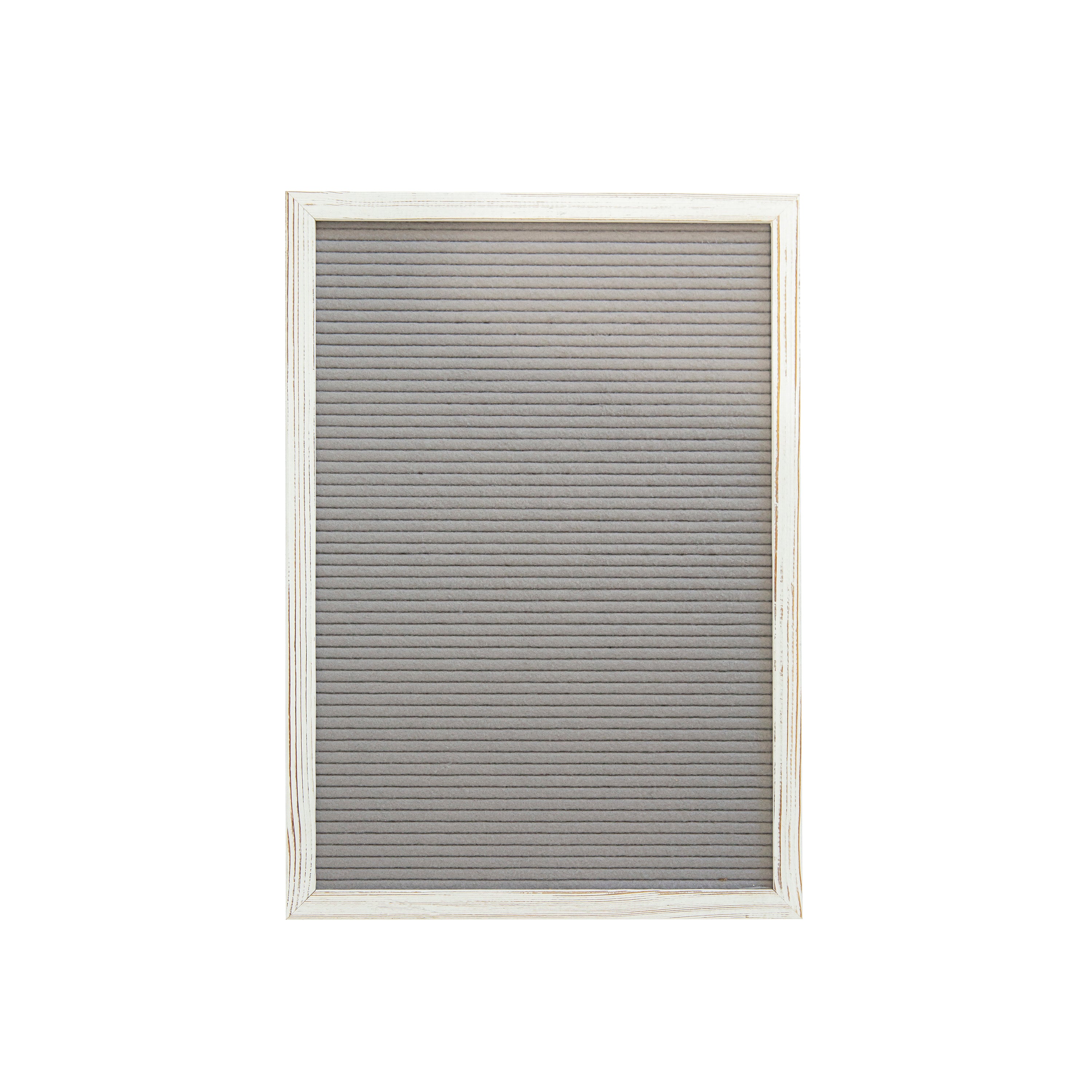 Gracie 12x17 Felt Letter Board with Wooden Frame, 389 PP Letters Including Numbers, Symbols and Icons, Canvas Carrying Case, White Wash/Gray Felt