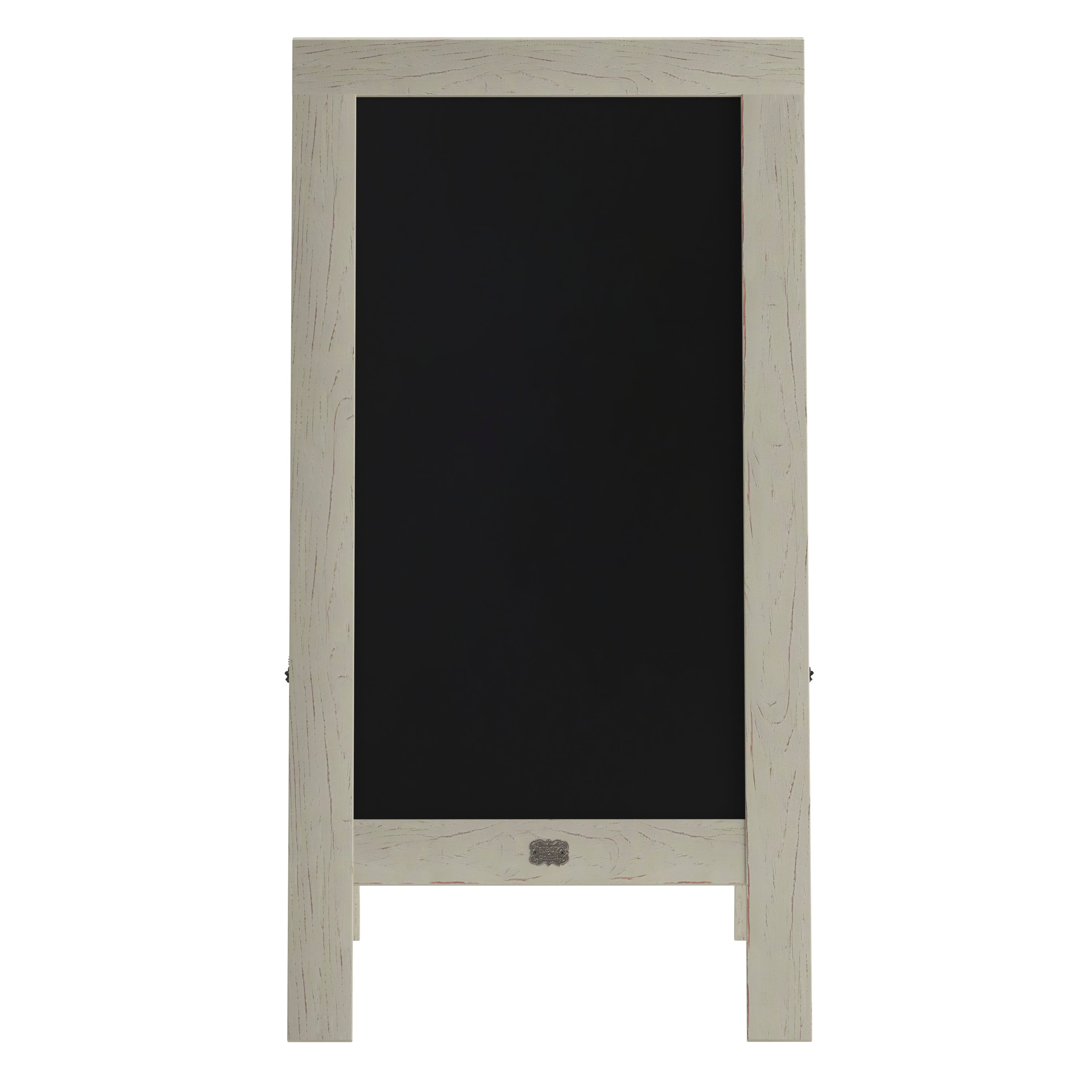 Canterbury 40" x 20" Vintage Wooden A-Frame Magnetic Indoor/Outdoor Chalkboard Sign, Freestanding Double Sided Extra Large Message Board, White