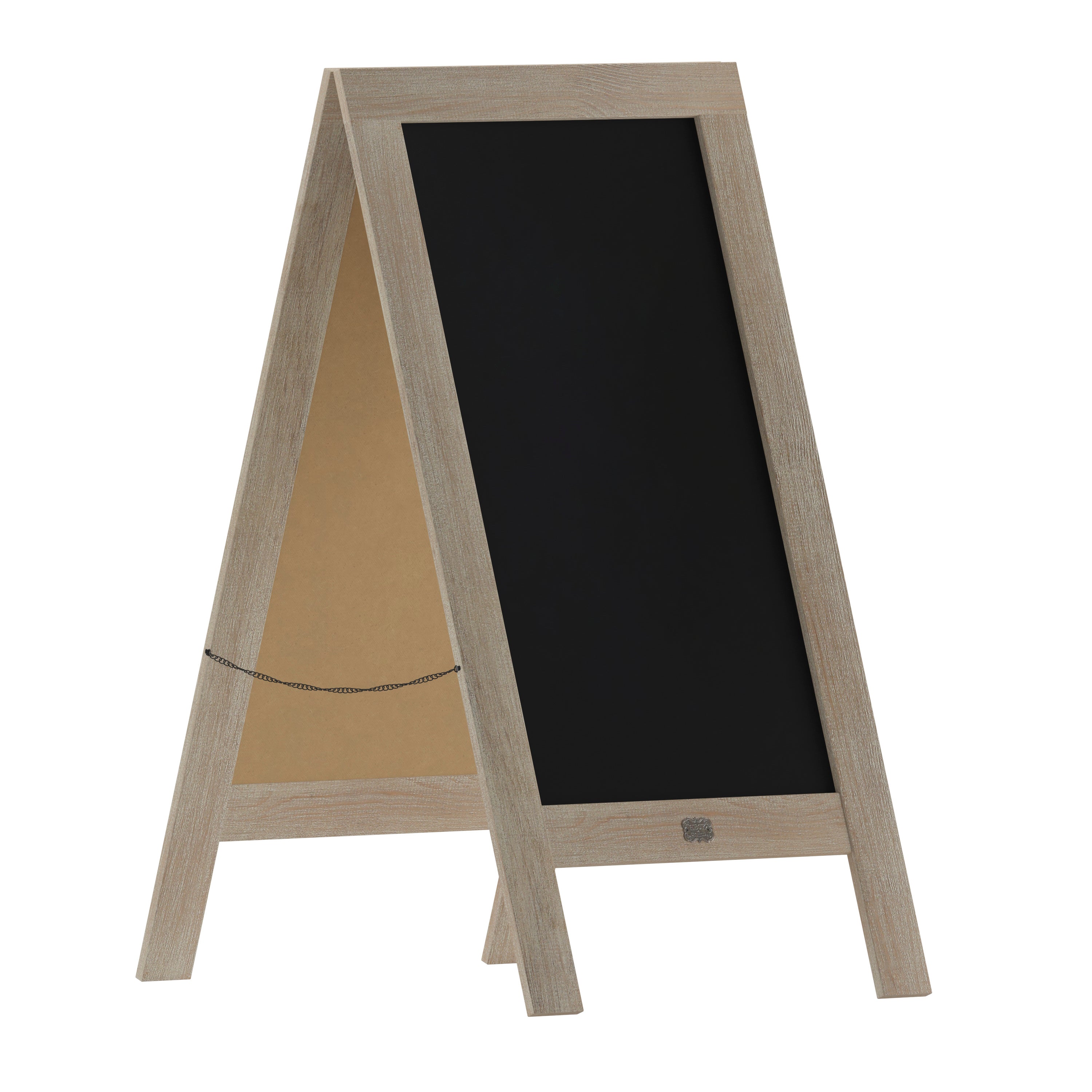 Canterbury 40" x 20" Vintage Wooden A-Frame Magnetic Indoor/Outdoor Chalkboard Sign, Freestanding Double Sided Extra Large Message Board, Weathered
