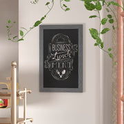 Canterbury 20" x 30" Rustic Gray Wall Mount Magnetic Chalkboard Sign with Eraser, Hanging Wall Chalkboard Memo Board for Home, School, or Business