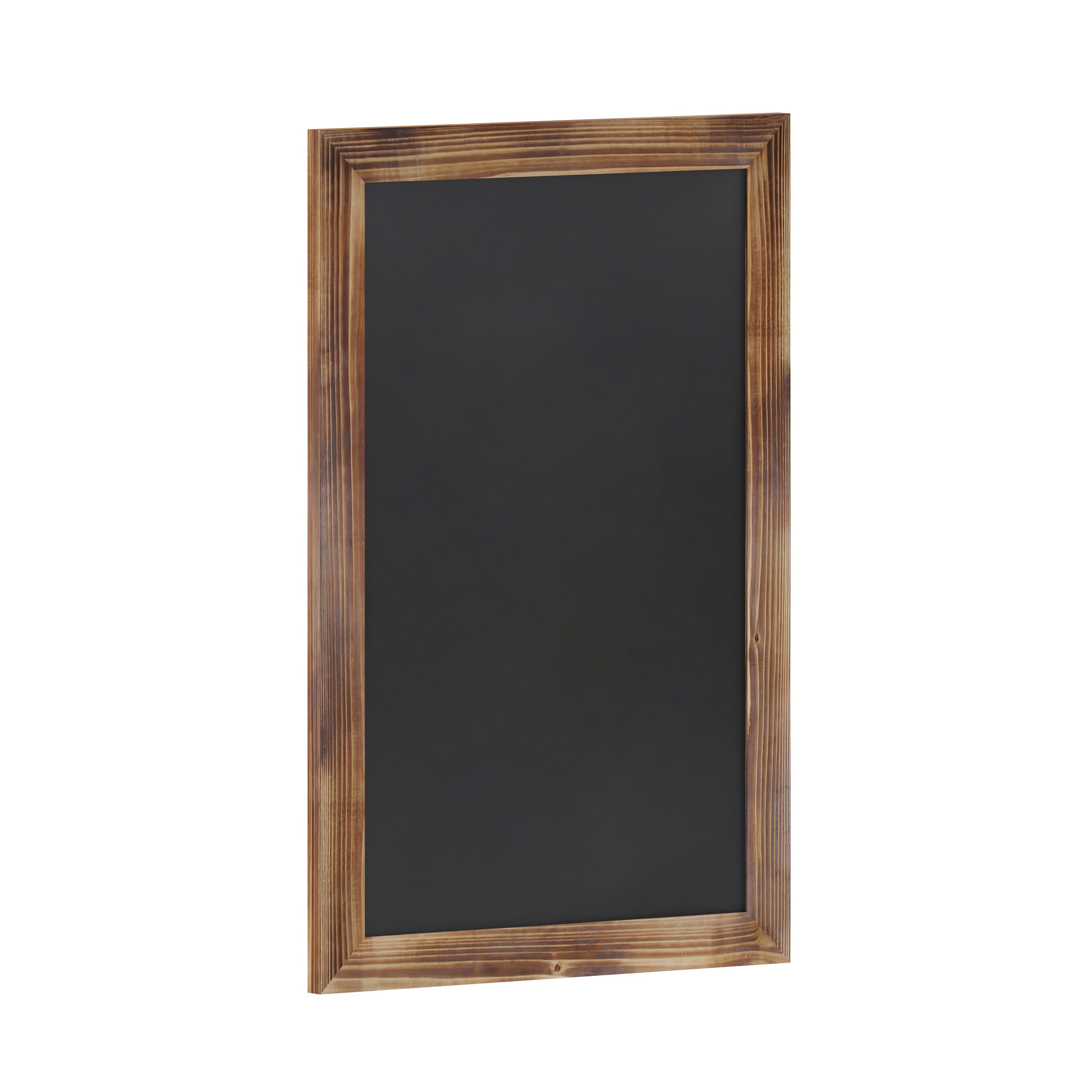 Canterbury 20" x 30" Torched Wood Wall Mount Magnetic Chalkboard Sign with Eraser, Hanging Wall Chalkboard Memo Board for Home, School, or Business