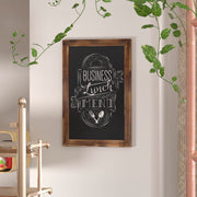 Canterbury 20" x 30" Torched Wood Wall Mount Magnetic Chalkboard Sign with Eraser, Hanging Wall Chalkboard Memo Board for Home, School, or Business
