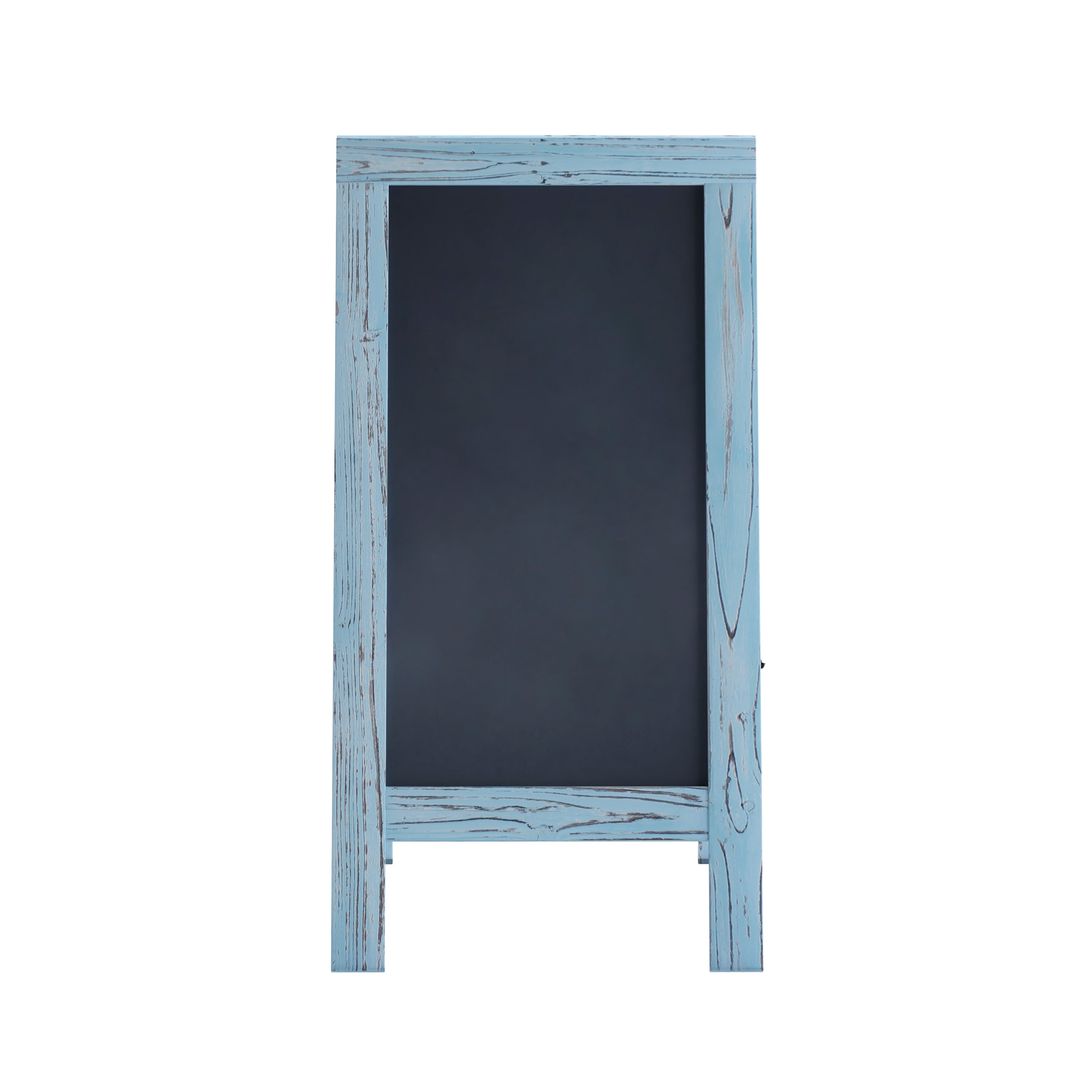 Canterbury 40" x 20" Vintage Wooden A-Frame Magnetic Indoor/Outdoor Chalkboard Sign, Freestanding Double Sided Extra Large Message Board, Robin Blue