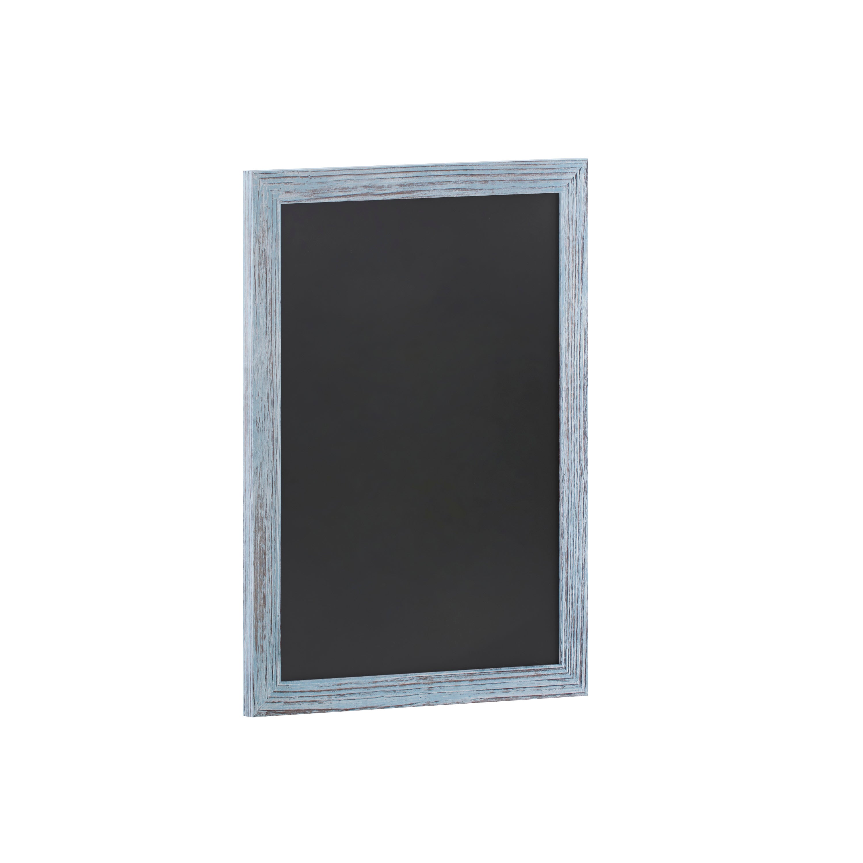 Canterbury 18" x 24" Rustic Blue Wall Mount Magnetic Chalkboard Sign with Eraser, Hanging Wall Chalkboard Memo Board for Home, School, or Business
