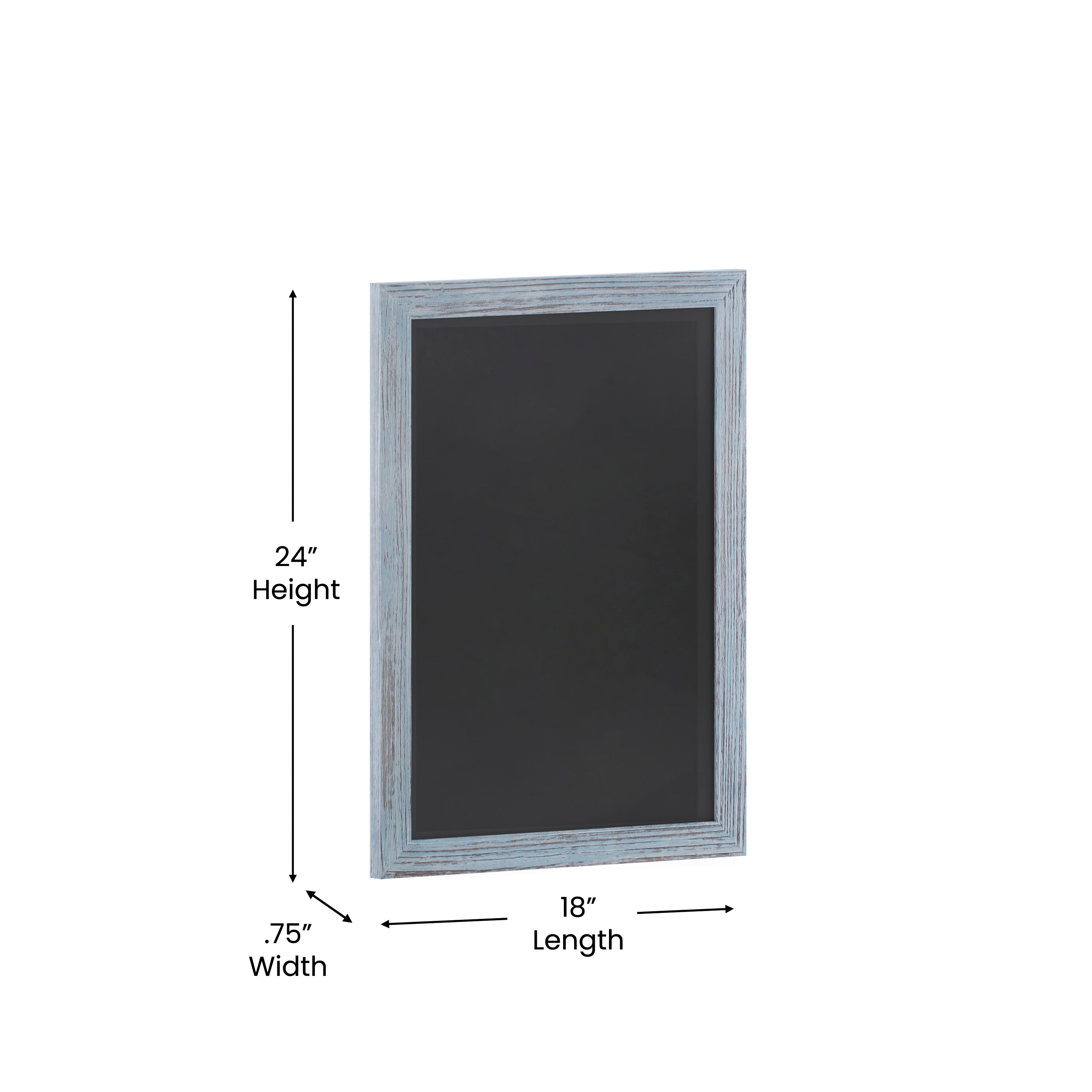 Canterbury 18" x 24" Rustic Blue Wall Mount Magnetic Chalkboard Sign with Eraser, Hanging Wall Chalkboard Memo Board for Home, School, or Business