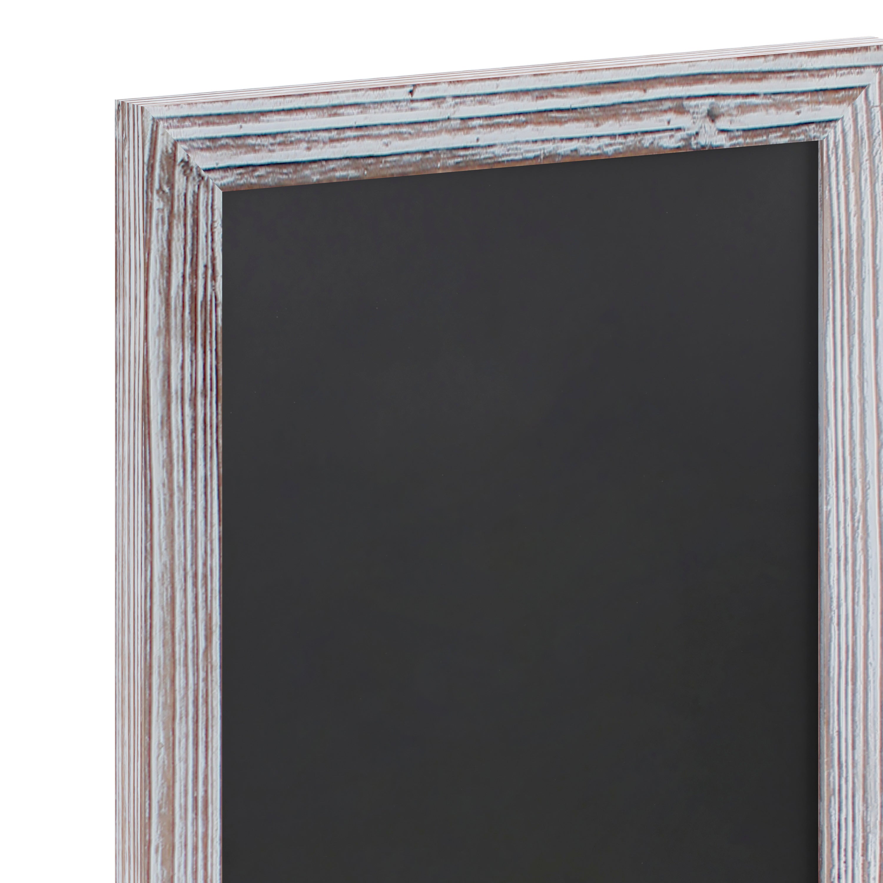 Canterbury 11" x 17" Whitewashed Wall Mount Magnetic Chalkboard Sign with Eraser, Hanging Wall Chalkboard Memo Board for Home, School, or Business