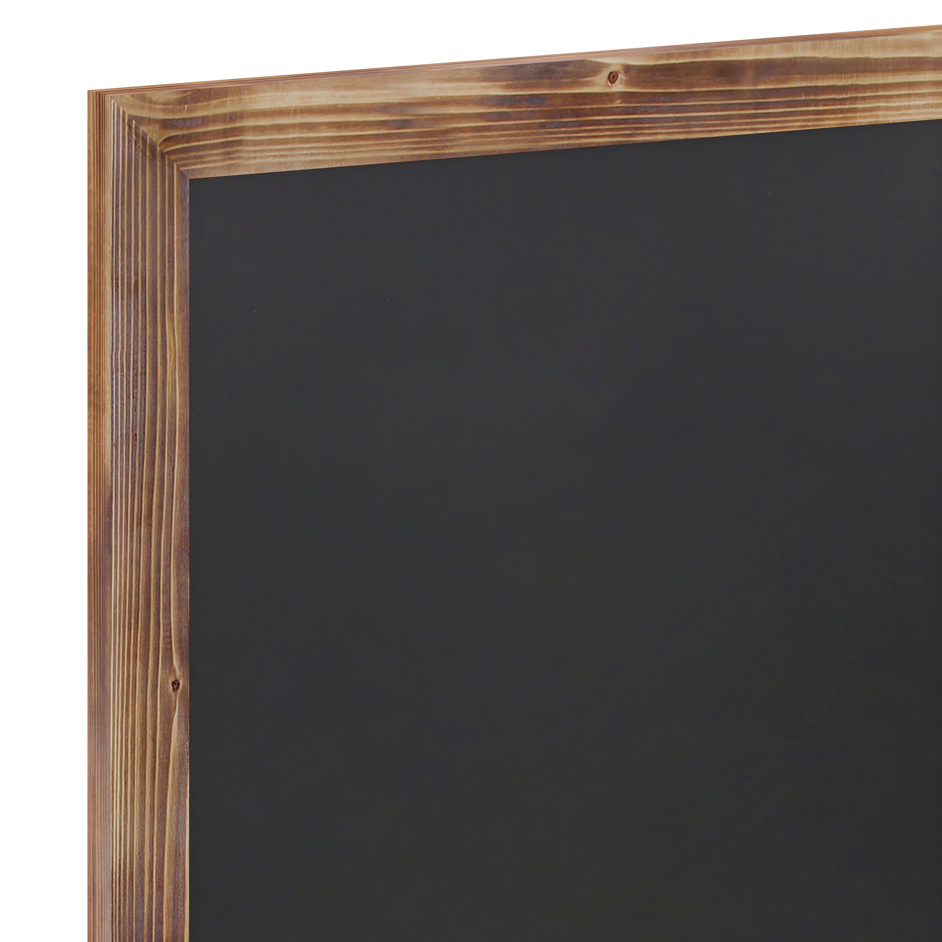 Canterbury 18" x 24" Torched Wood Wall Mount Magnetic Chalkboard Sign with Eraser, Hanging Wall Chalkboard Memo Board for Home, School, or Business