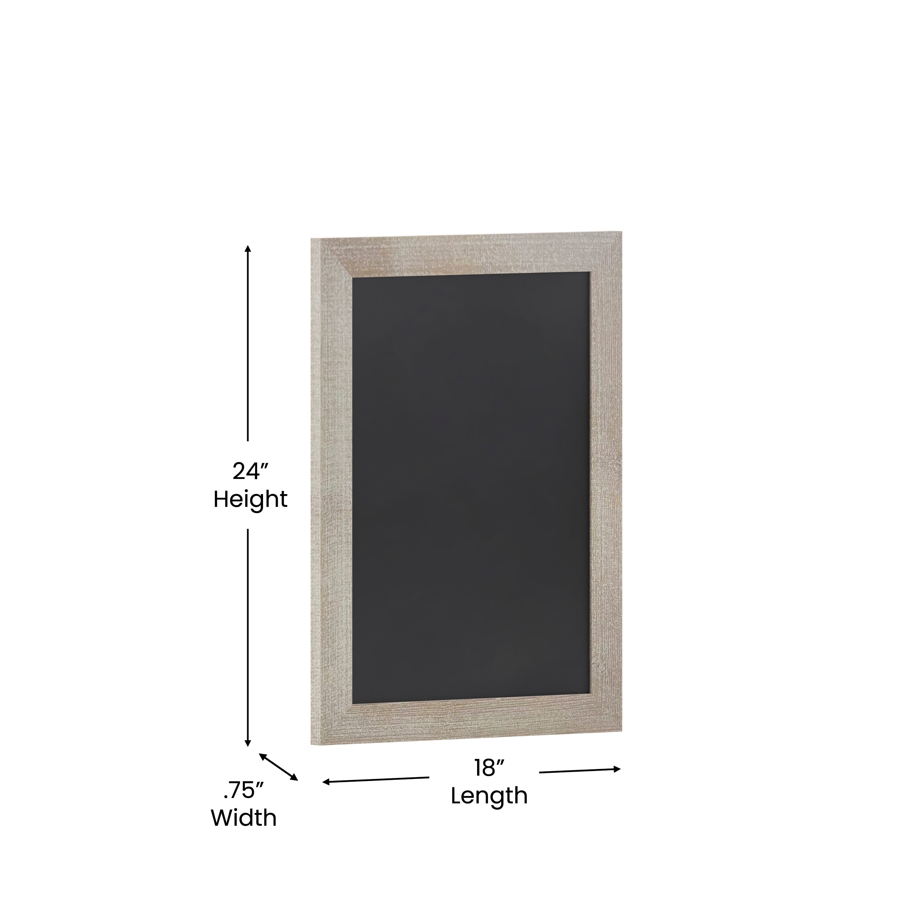 Canterbury 18" x 24" Weathered Wall Mount Magnetic Chalkboard Sign with Eraser, Hanging Wall Chalkboard Memo Board for Home, School, or Business