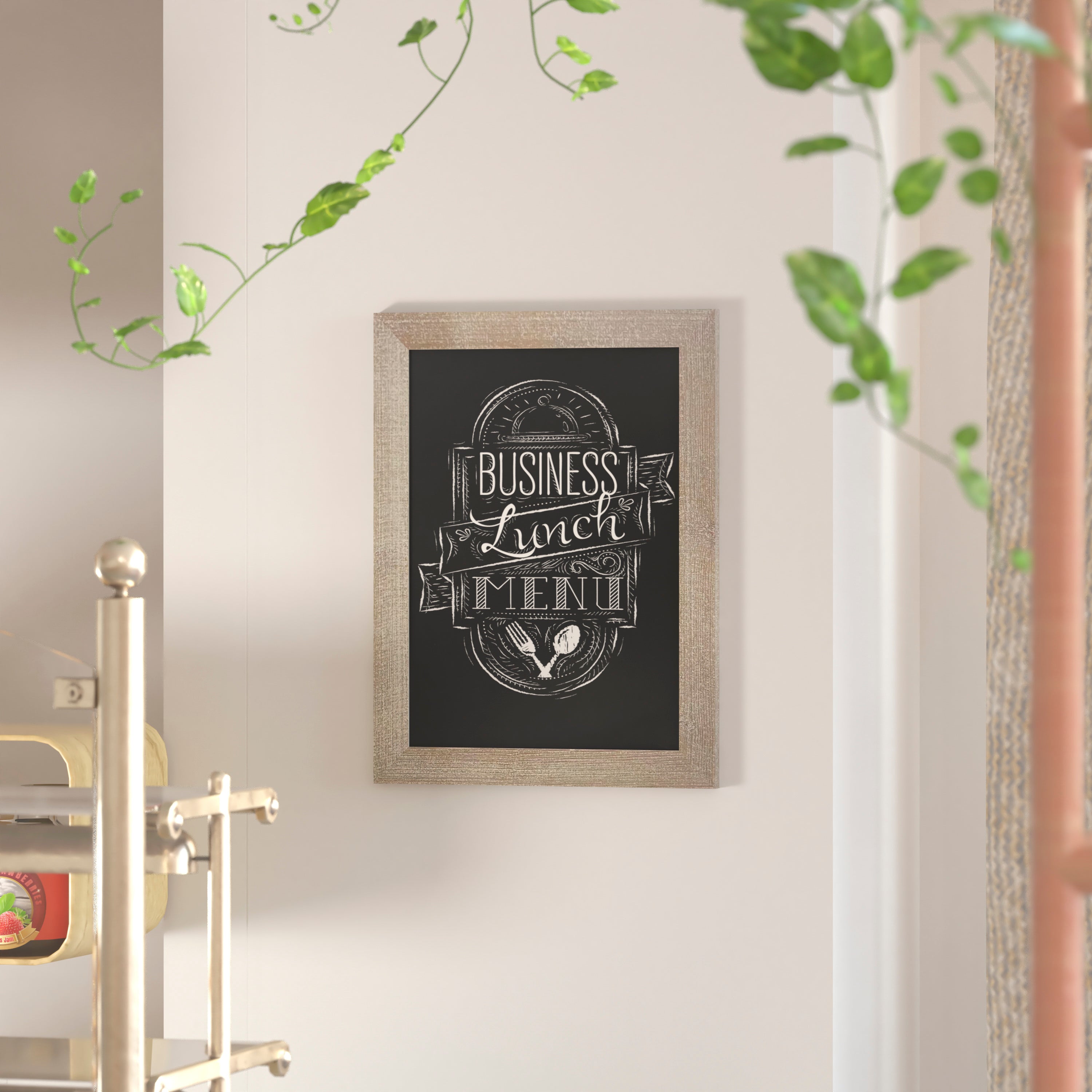 Canterbury 18" x 24" Weathered Wall Mount Magnetic Chalkboard Sign with Eraser, Hanging Wall Chalkboard Memo Board for Home, School, or Business