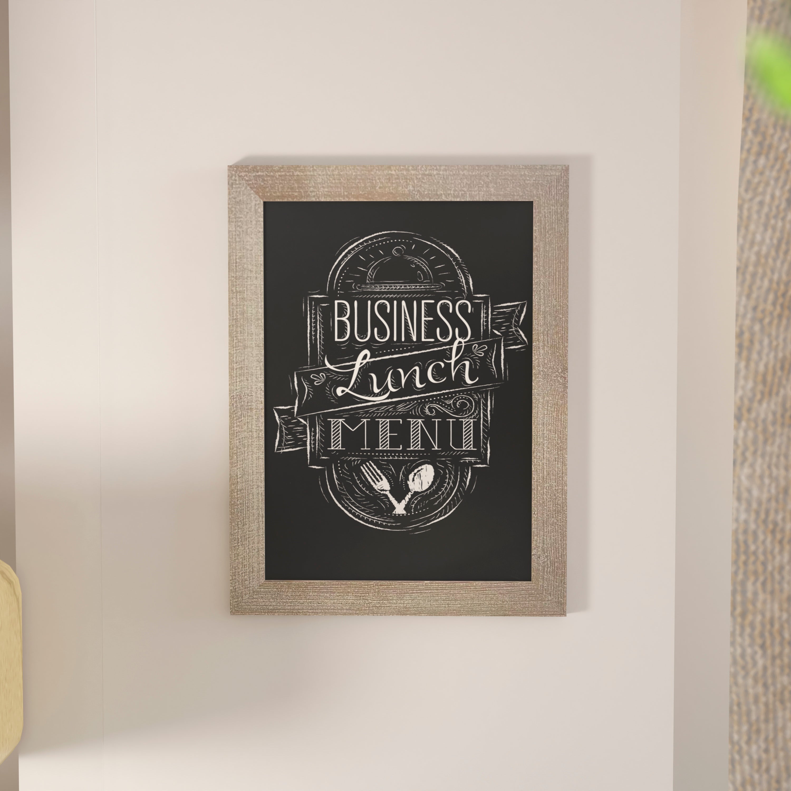 Canterbury 18" x 24" Weathered Wall Mount Magnetic Chalkboard Sign with Eraser, Hanging Wall Chalkboard Memo Board for Home, School, or Business