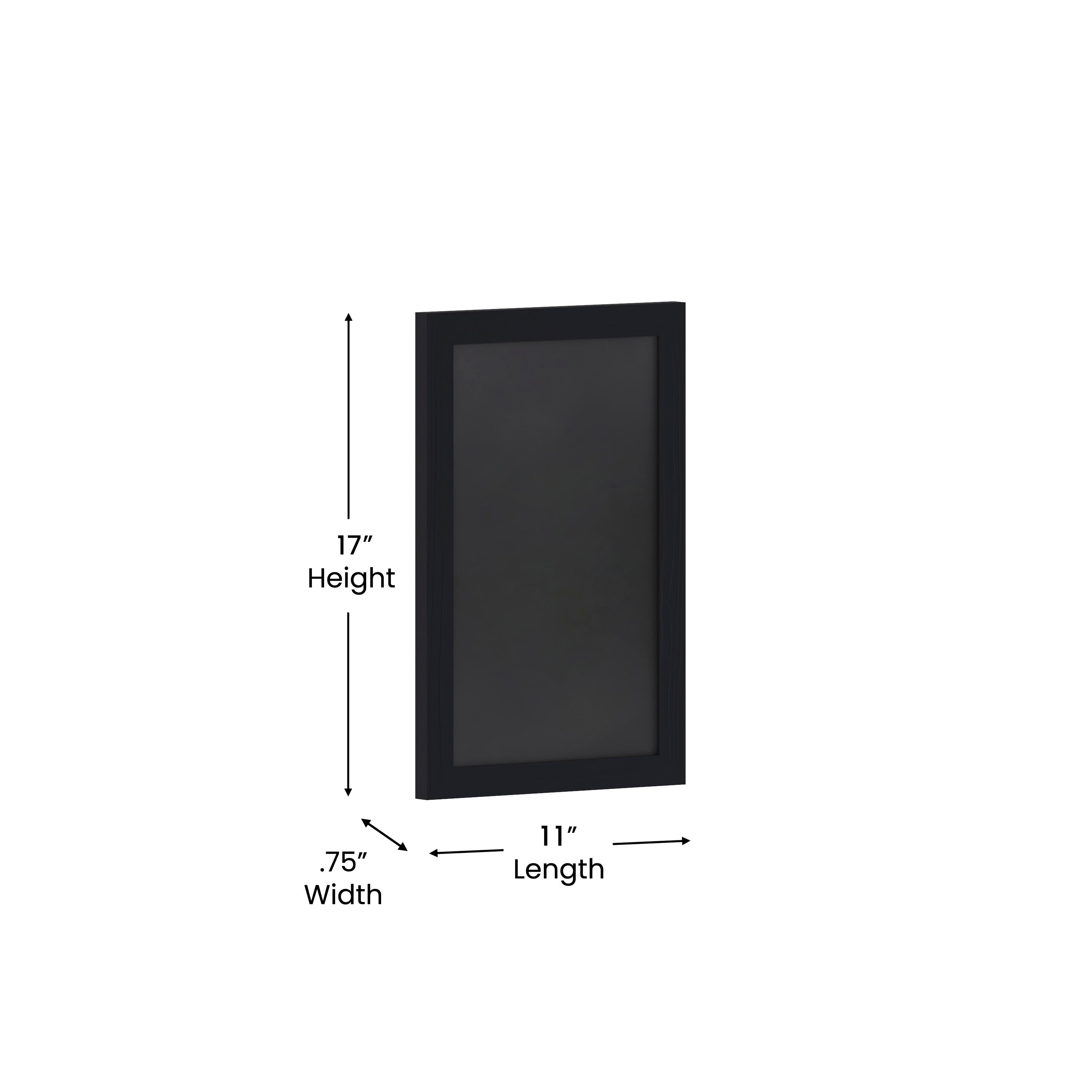 Canterbury 11" x 17" Black Wall Mount Magnetic Chalkboard Sign with Eraser, Hanging Wall Chalkboard Memo Board for Home, School, or Business