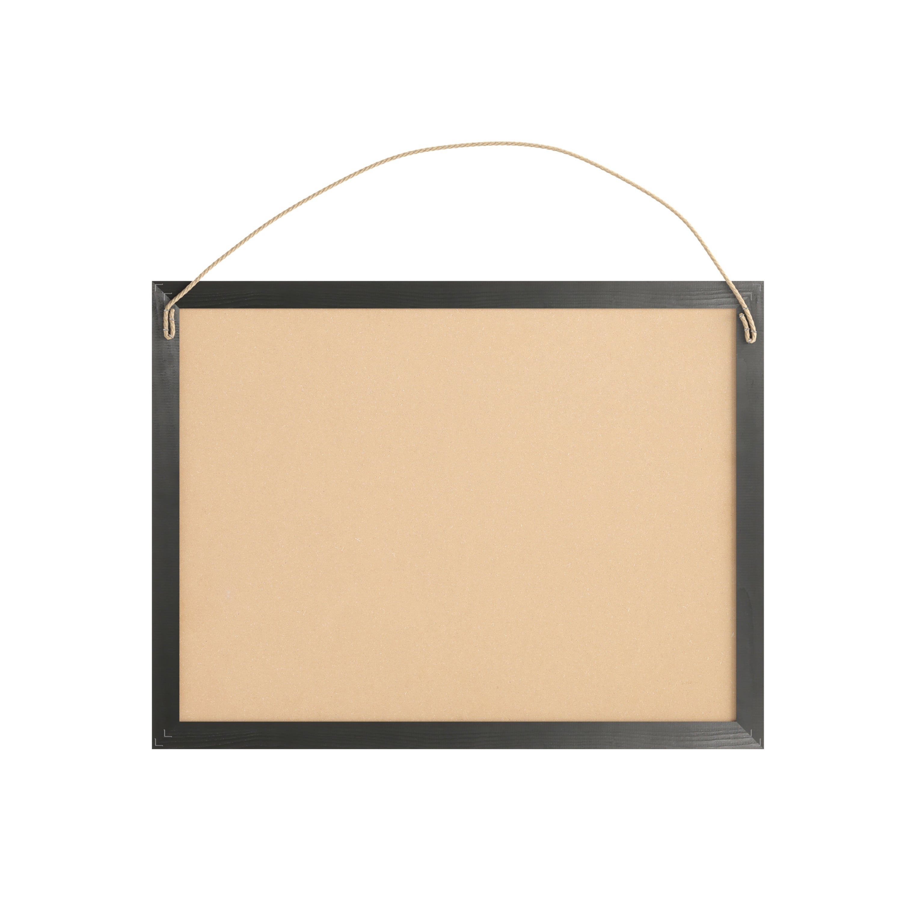 Juno Rustic Wall Mount Linen Board with Wood Push Pins, for Home, School or Business, 18x24, Black