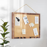 Juno Rustic Wall Mount Linen Board with Wood Push Pins, for Home, School or Business, 18x24, Torched Brown