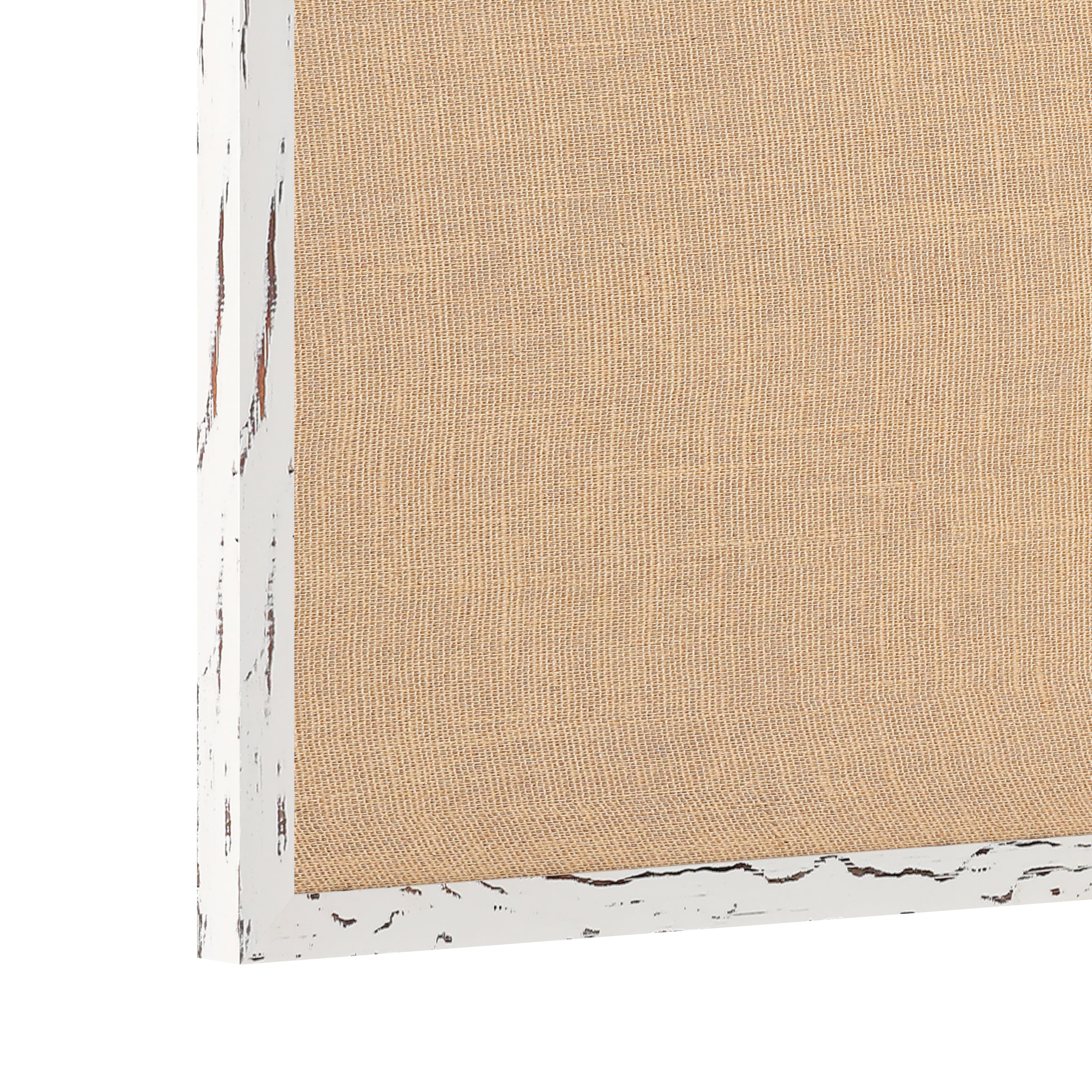 Juno Rustic Wall Mount Linen Board with Wood Push Pins, for Home, School or Business, 18x24, Whitewashed