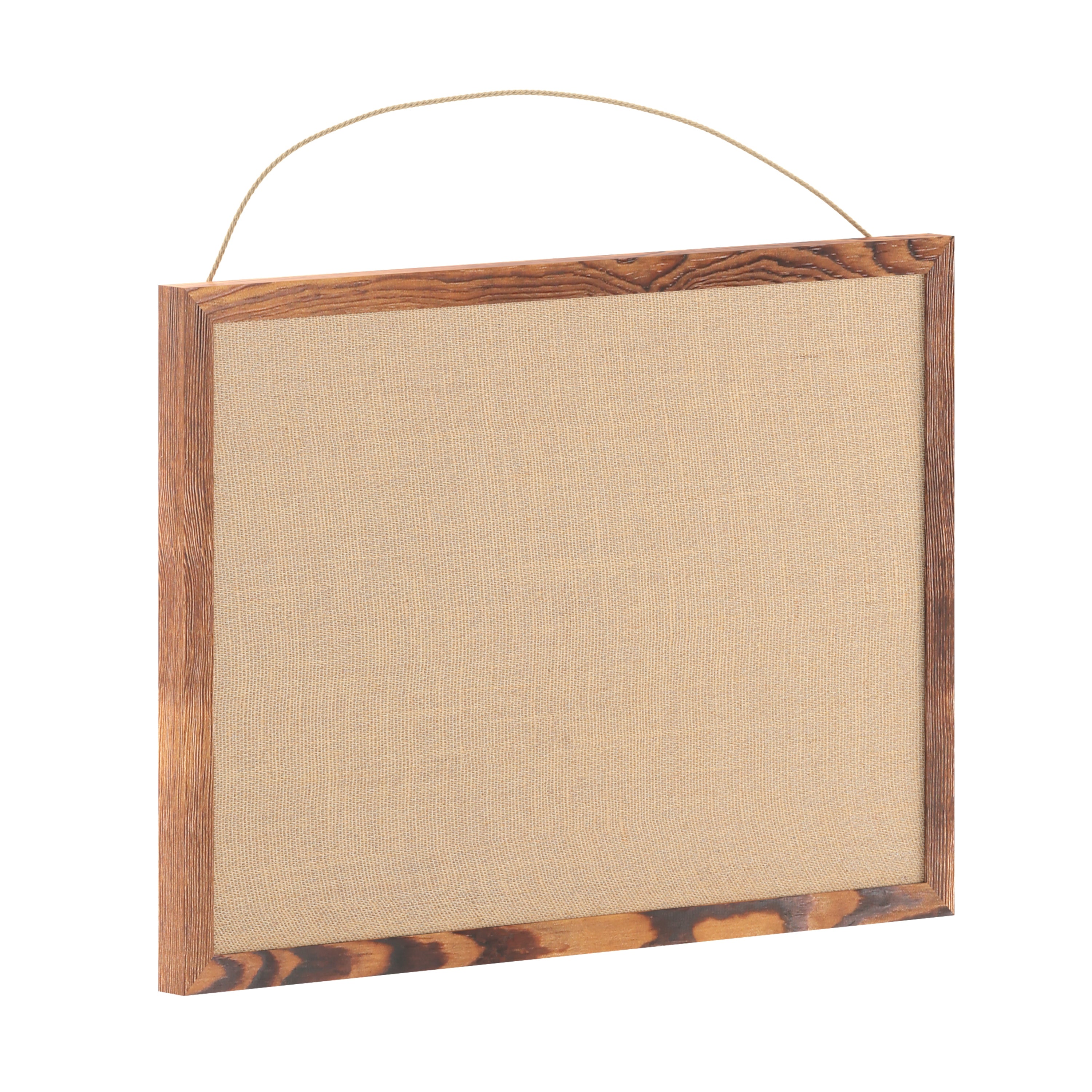 Juno Rustic Wall Mount Linen Board with Wood Push Pins, for Home, School or Business, 20x30, Torched Brown