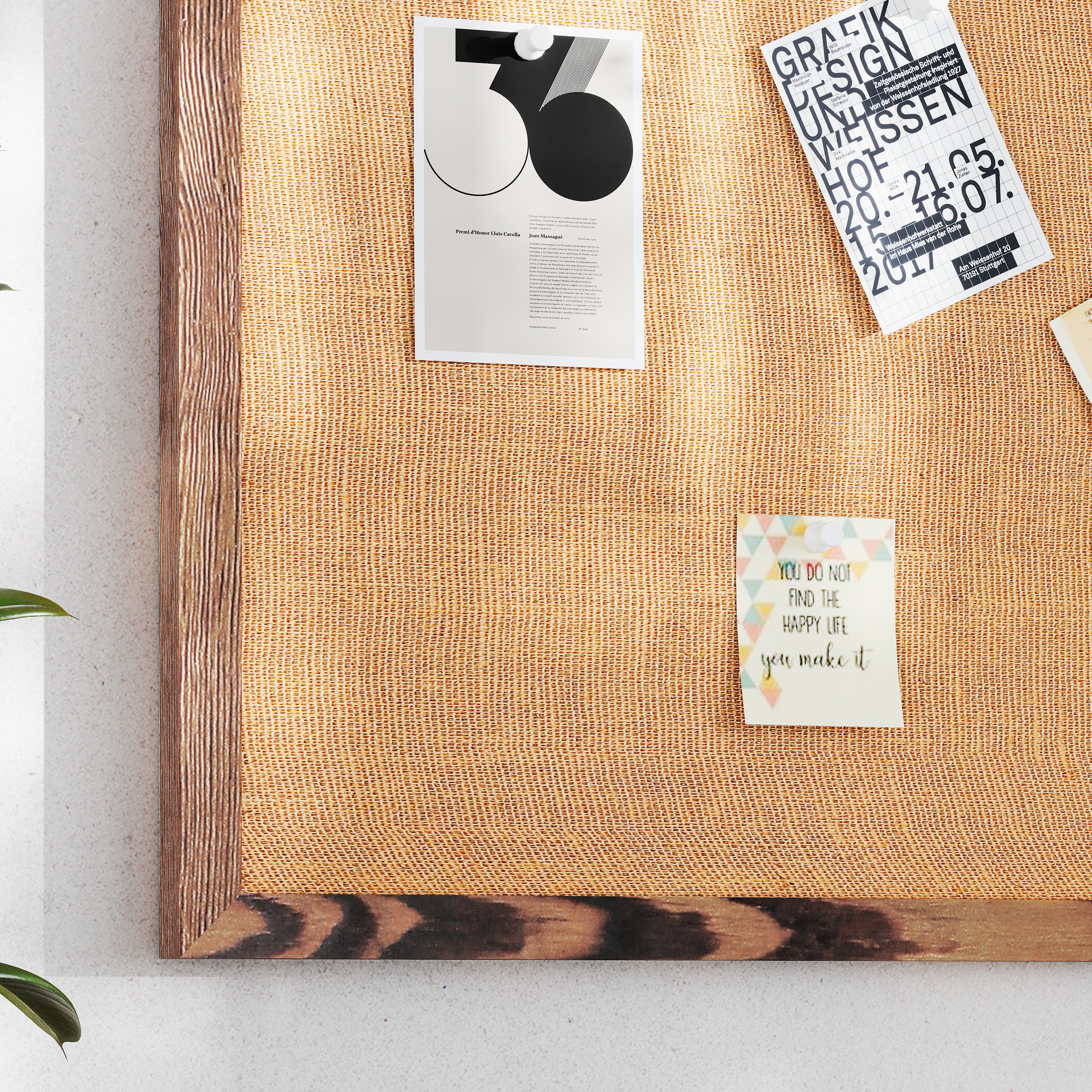 Juno Rustic Wall Mount Linen Board with Wood Push Pins, for Home, School or Business, 20x30, Torched Brown