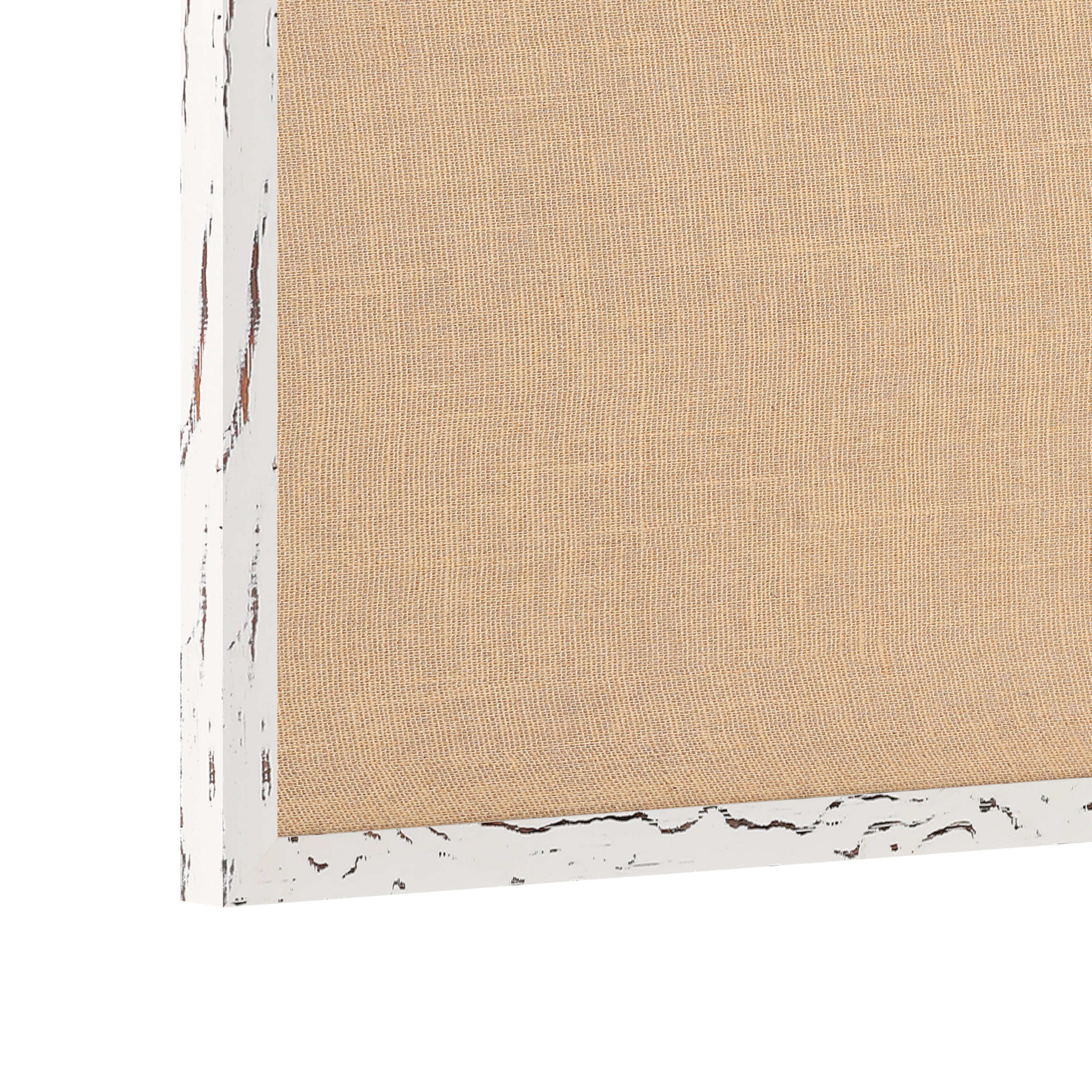 Juno Rustic Wall Mount Linen Board with Wood Push Pins, for Home, School or Business, 20x30, Whitewashed