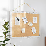 Juno Rustic Wall Mount Linen Board with Wood Push Pins, for Home, School or Business, 20x30, Whitewashed