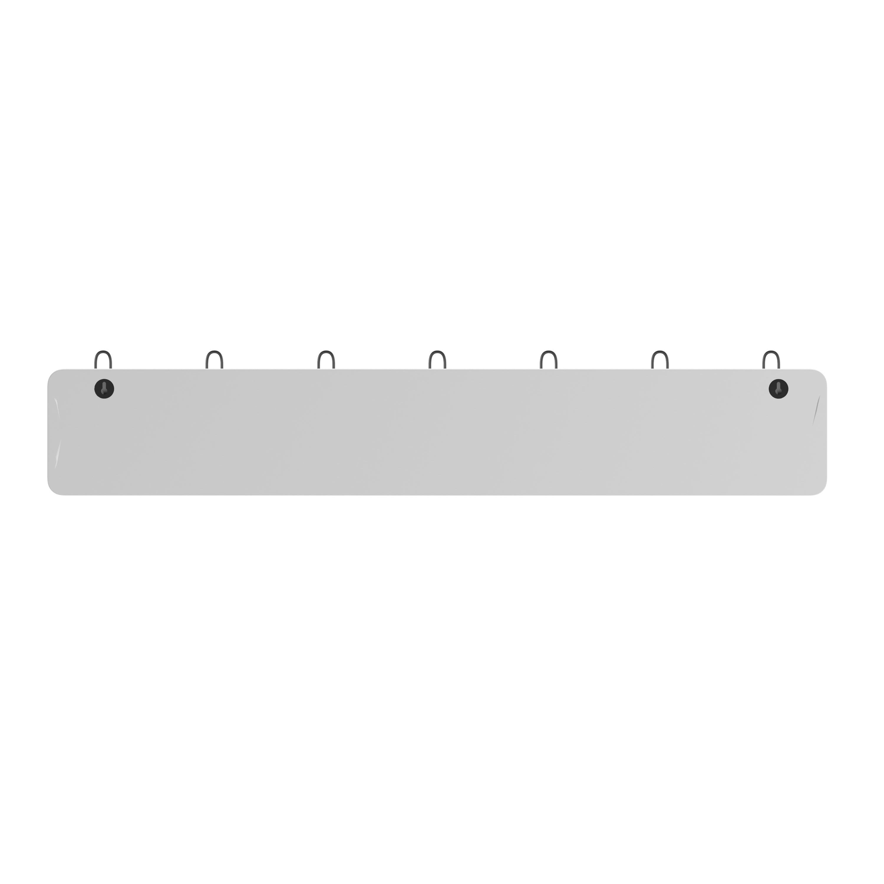 Daly Wall Mounted 34 Inch Solid White Pine Wood Storage Rack with 7 Hooks For Entryway, Kitchen, Bathroom
