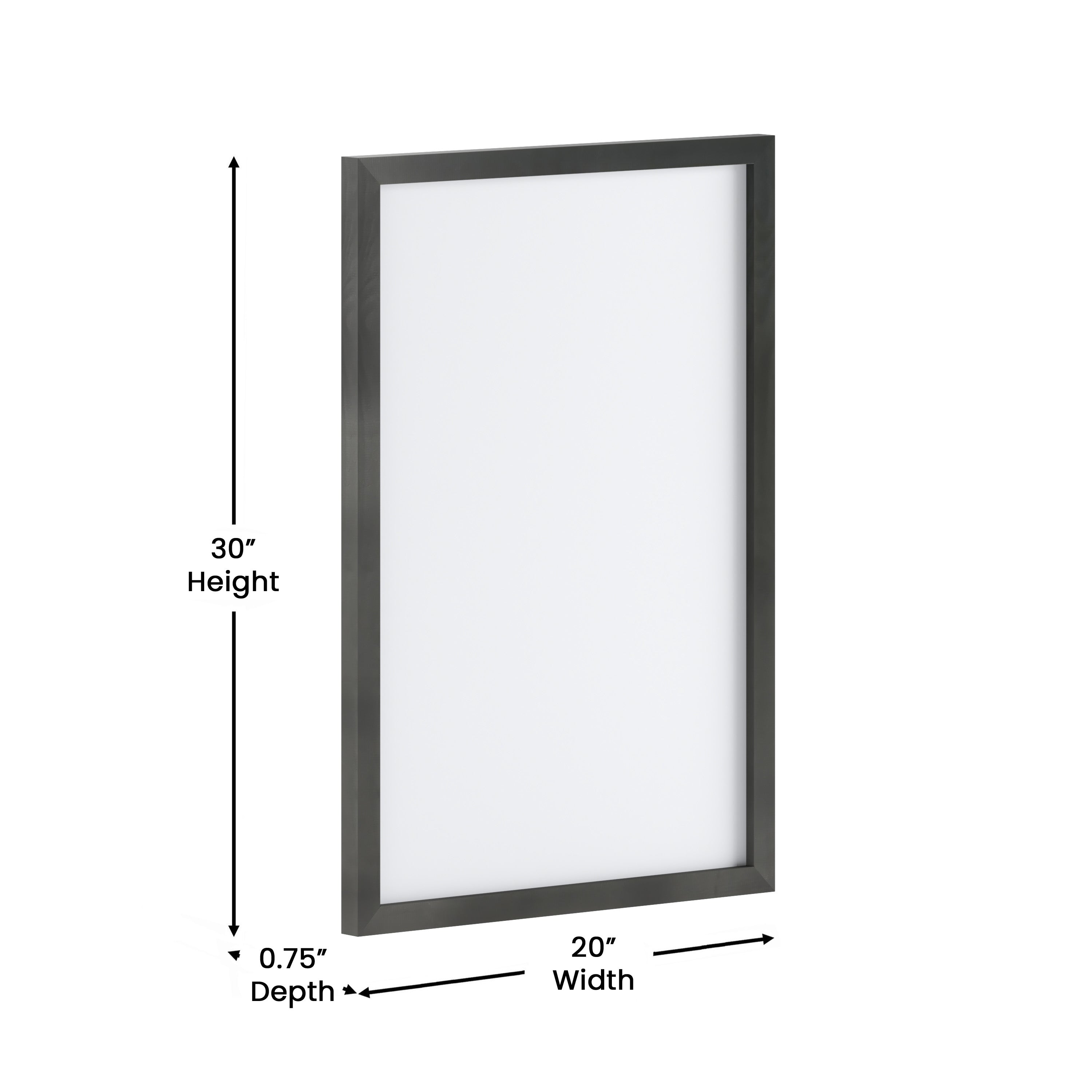 Bristol 20x30 Wall Mount White Board with Included Dry Erase Marker, 4 Magnets, and Eraser for Home, School or Business in Black