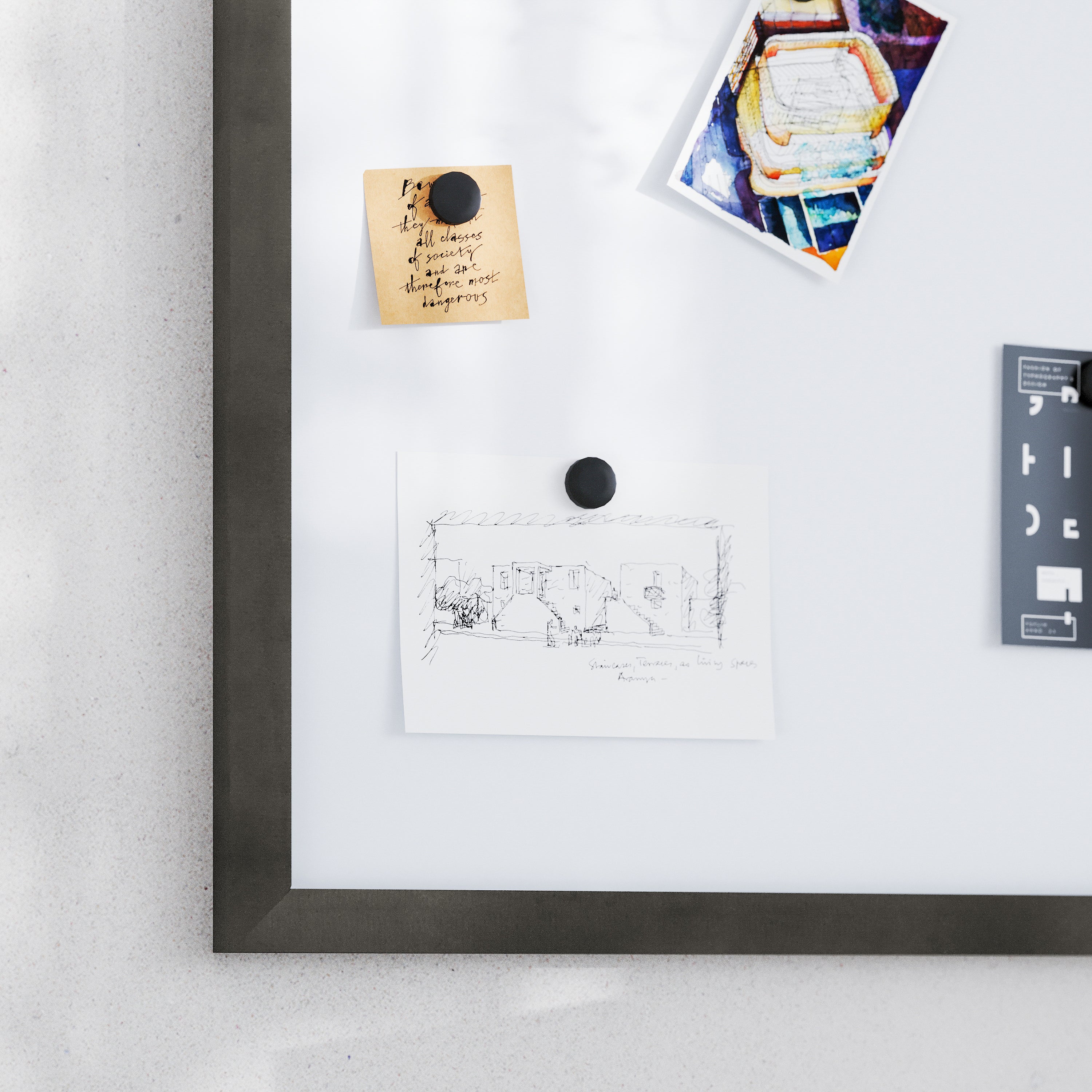 Bristol 20x30 Wall Mount White Board with Included Dry Erase Marker, 4 Magnets, and Eraser for Home, School or Business in Black