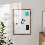 Bristol 20x30 Wall Mount White Board with Included Dry Erase Marker, 4 Magnets, and Eraser for Home, School or Business in Torched Brown
