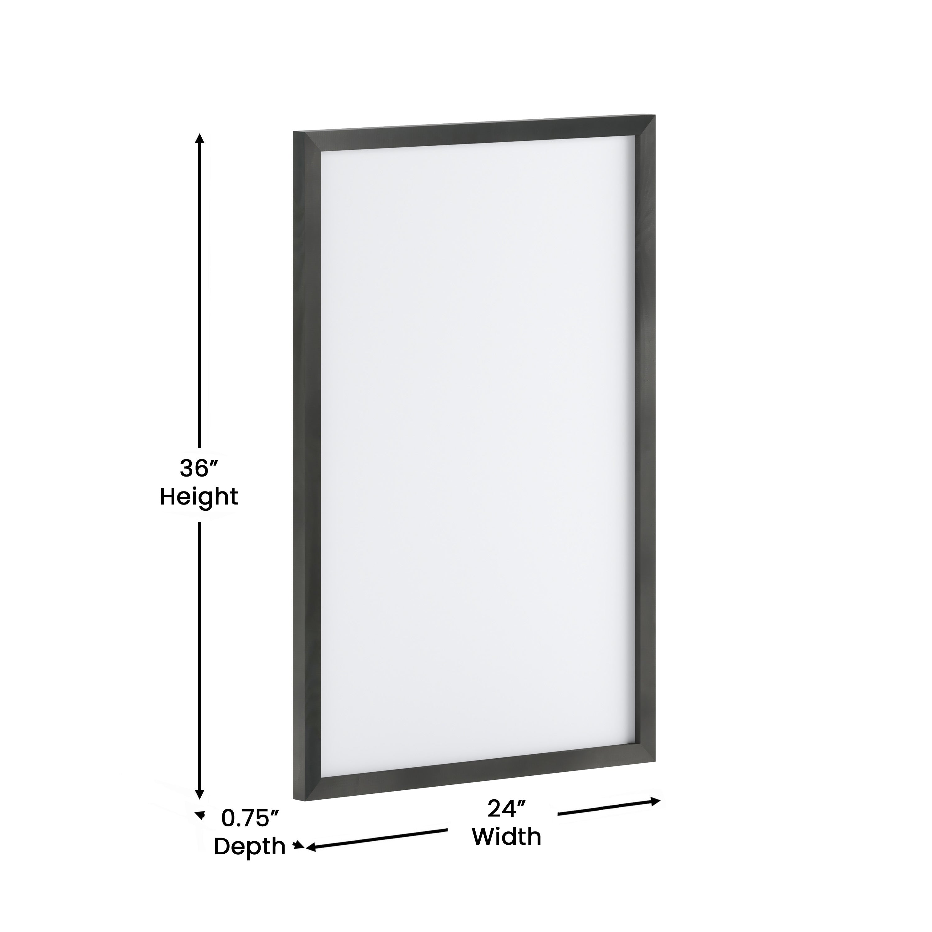 Bristol 24x36 Wall Mount White Board with Included Dry Erase Marker, 4 Magnets, and Eraser for Home, School or Business in Black
