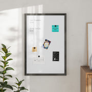 Bristol 24x36 Wall Mount White Board with Included Dry Erase Marker, 4 Magnets, and Eraser for Home, School or Business in Black