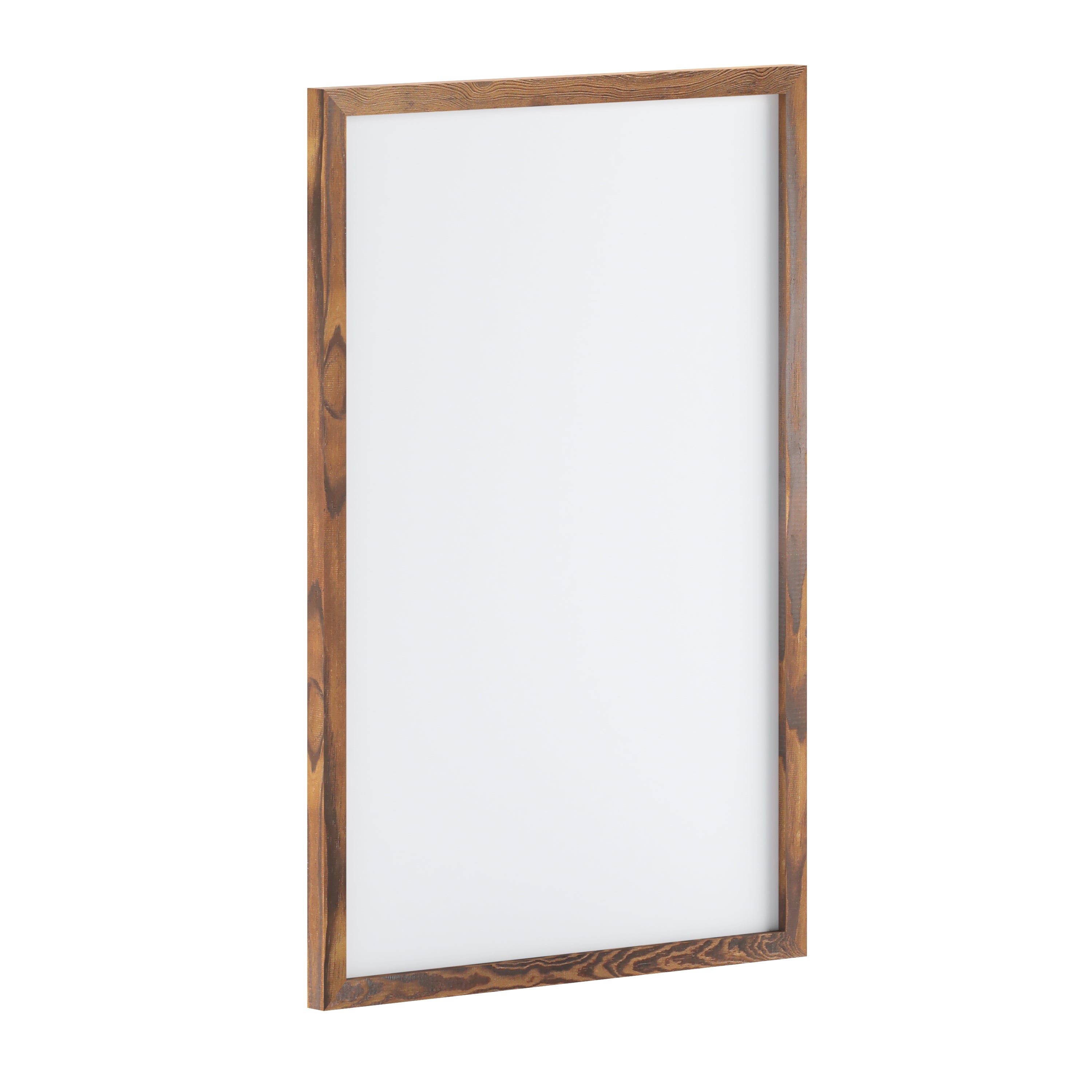 Bristol 24x36 Wall Mount White Board with Included Dry Erase Marker, 4 Magnets, and Eraser for Home, School or Business in Torched Brown