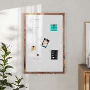 Bristol 24x36 Wall Mount White Board with Included Dry Erase Marker, 4 Magnets, and Eraser for Home, School or Business in Torched Brown