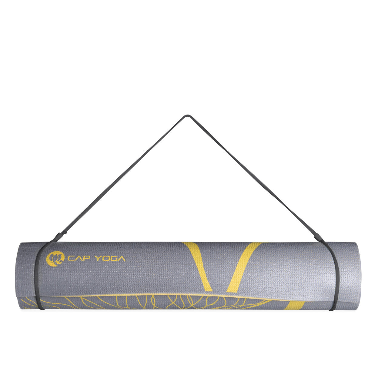 Yoga Mat Reversible 5mm with carry strap-DAHLIA/GINKGO
