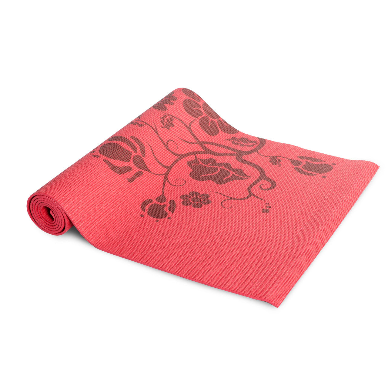 Yoga Mat with pattern-Red flowers