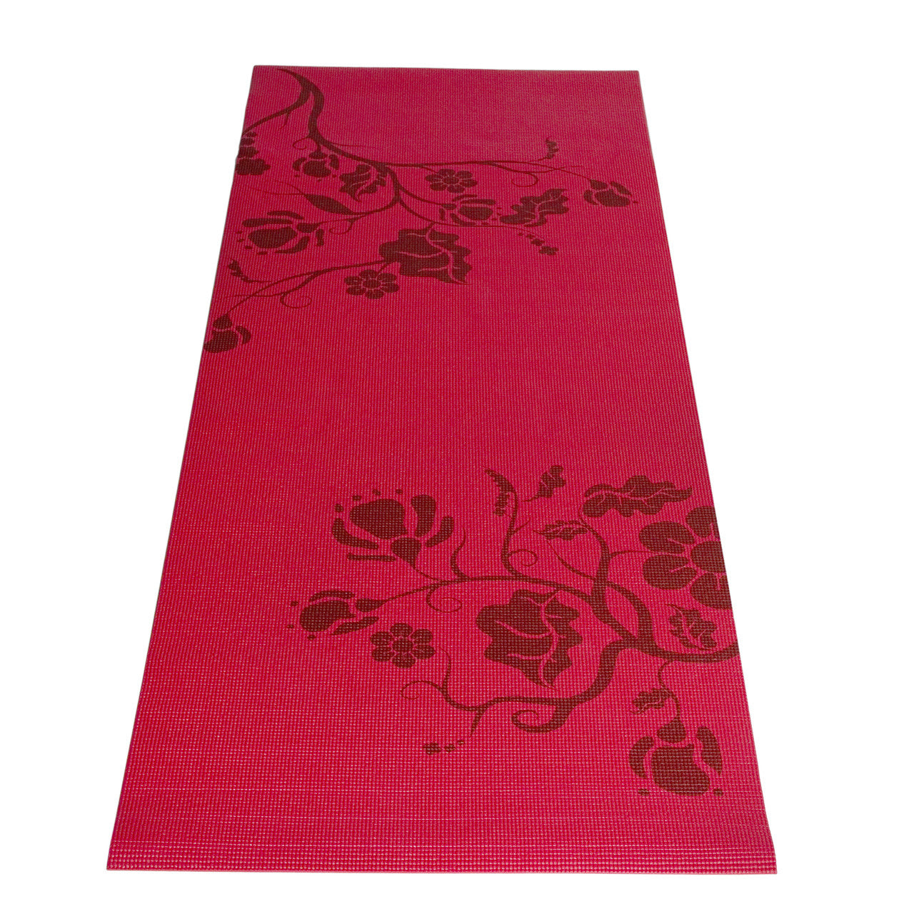 Yoga Mat with pattern-Red flowers