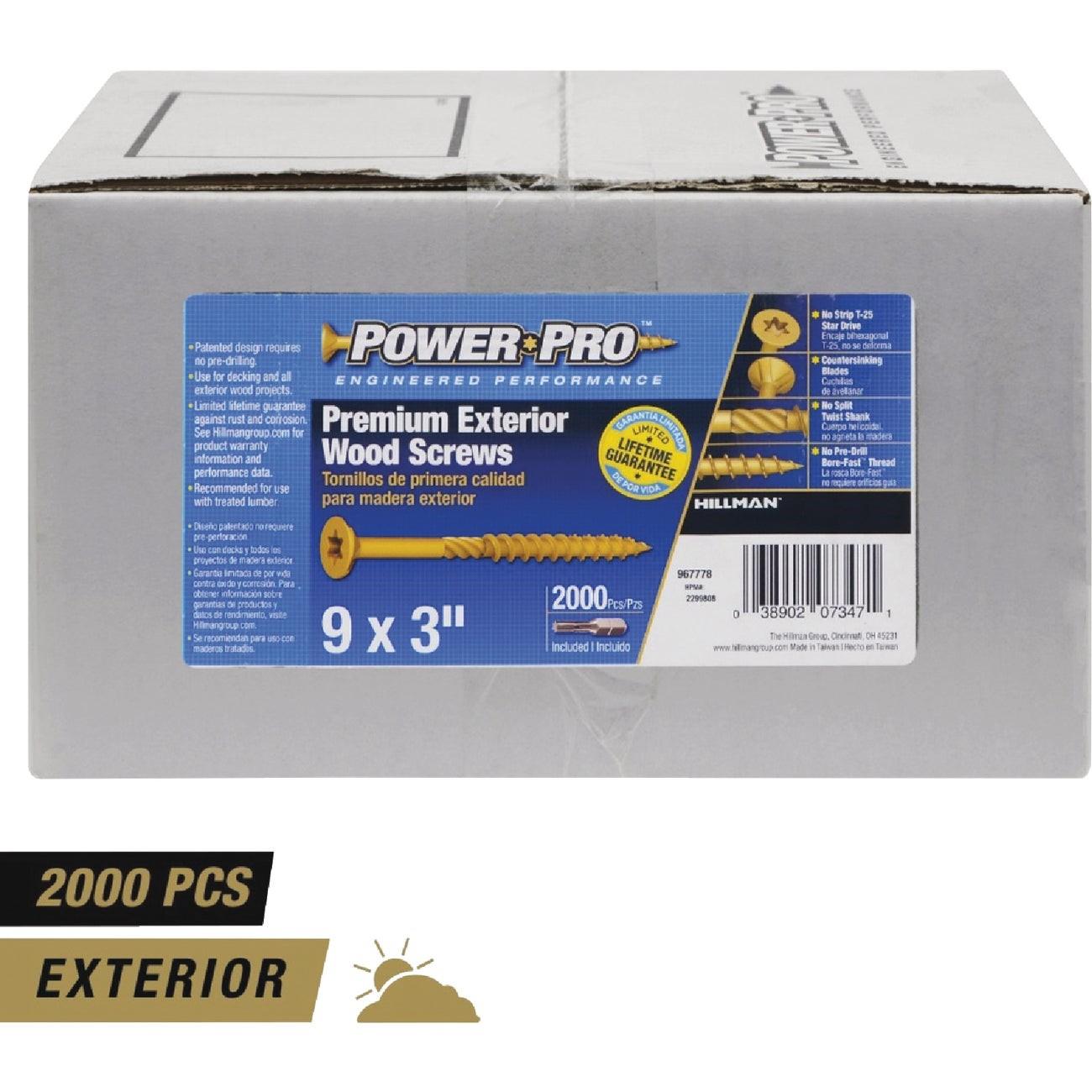 Hillman Power Pro #9 x 3 In. Bronze Ceramic Flat Head Star Exterior Wood Screw (2000-Count
