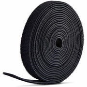 StarTech 75ft (22.8m) Hook and Loop Roll  0.5in Wide  Black  Cut-to-Size Reusable Cable Ties  Fastener Tape  Adjustable Fabric Wraps