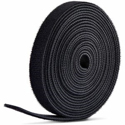 StarTech 75ft (22.8m) Hook and Loop Roll  0.5in Wide  Black  Cut-to-Size Reusable Cable Ties  Fastener Tape  Adjustable Fabric Wraps