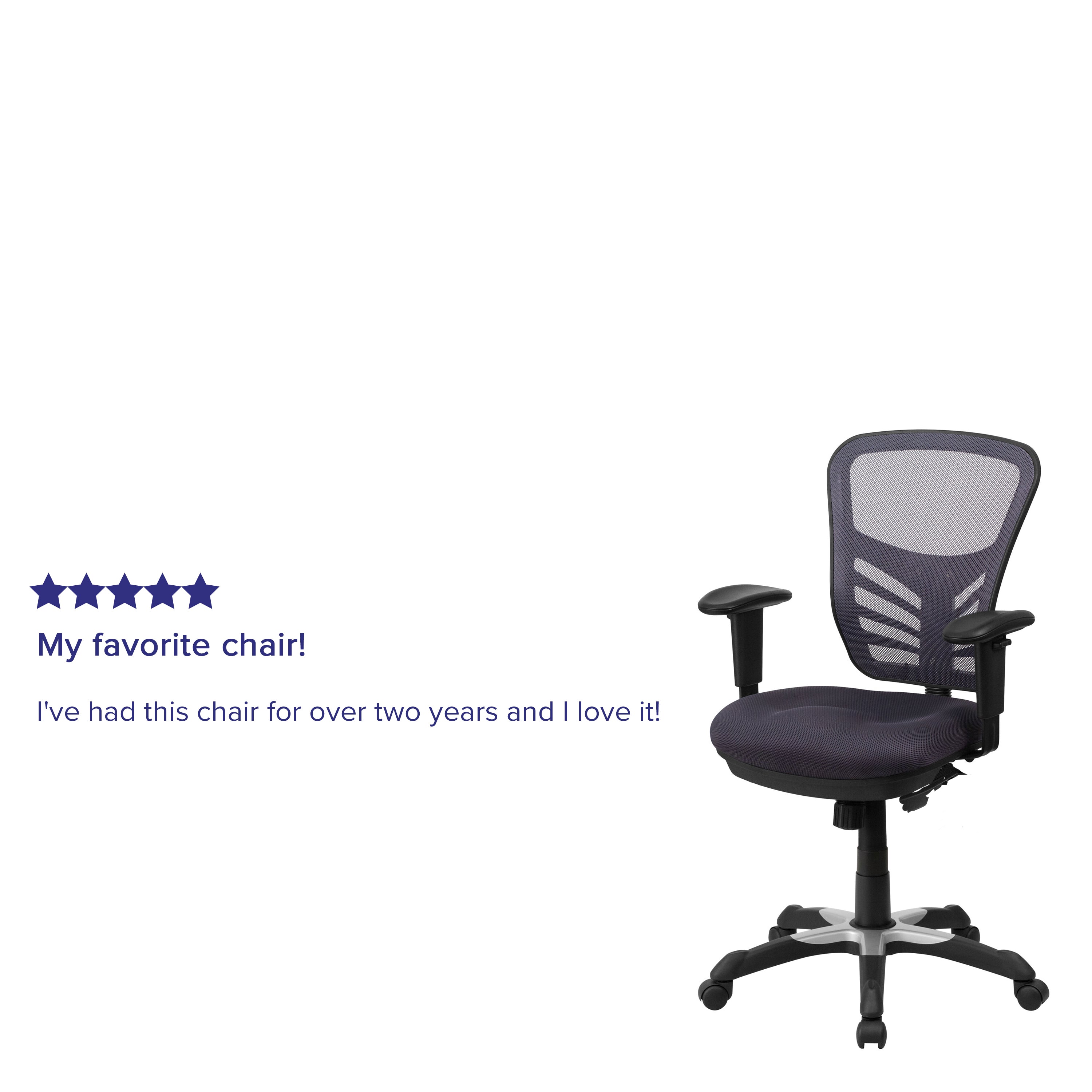 Nicholas Mid-Back Dark Gray Mesh Multifunction Executive Swivel Ergonomic Office Chair with Adjustable Arms