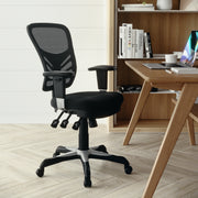 Nicholas Mid-Back Black Mesh Multifunction Executive Swivel Ergonomic Office Chair with Adjustable Arms