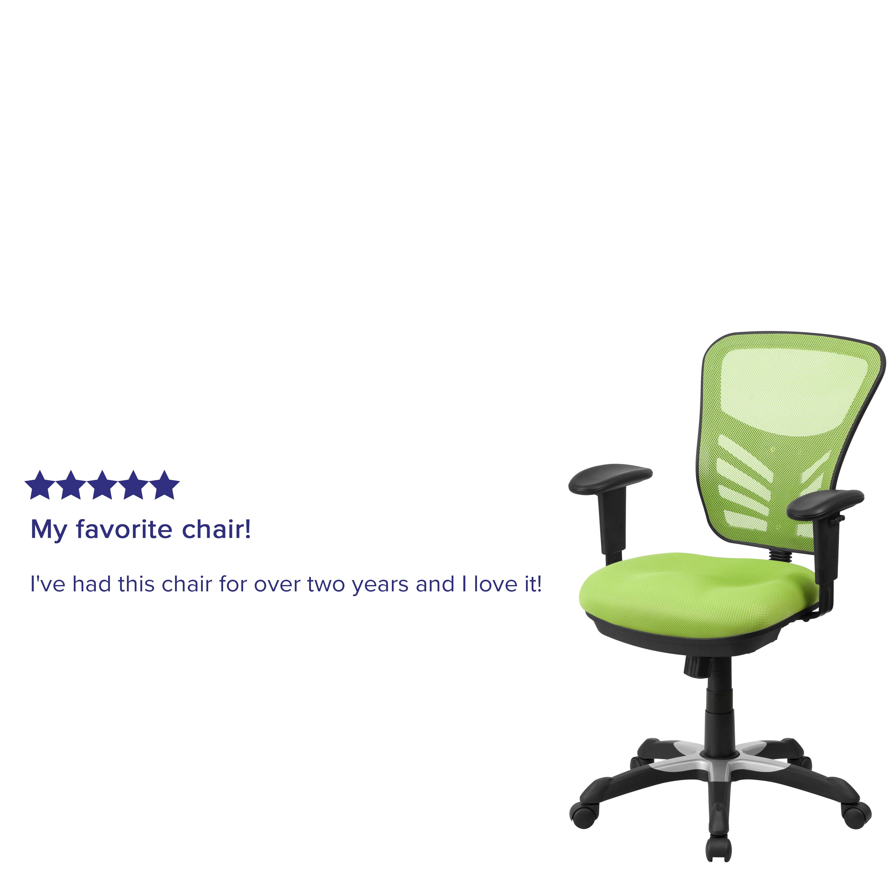 Nicholas Mid-Back Green Mesh Multifunction Executive Swivel Ergonomic Office Chair with Adjustable Arms