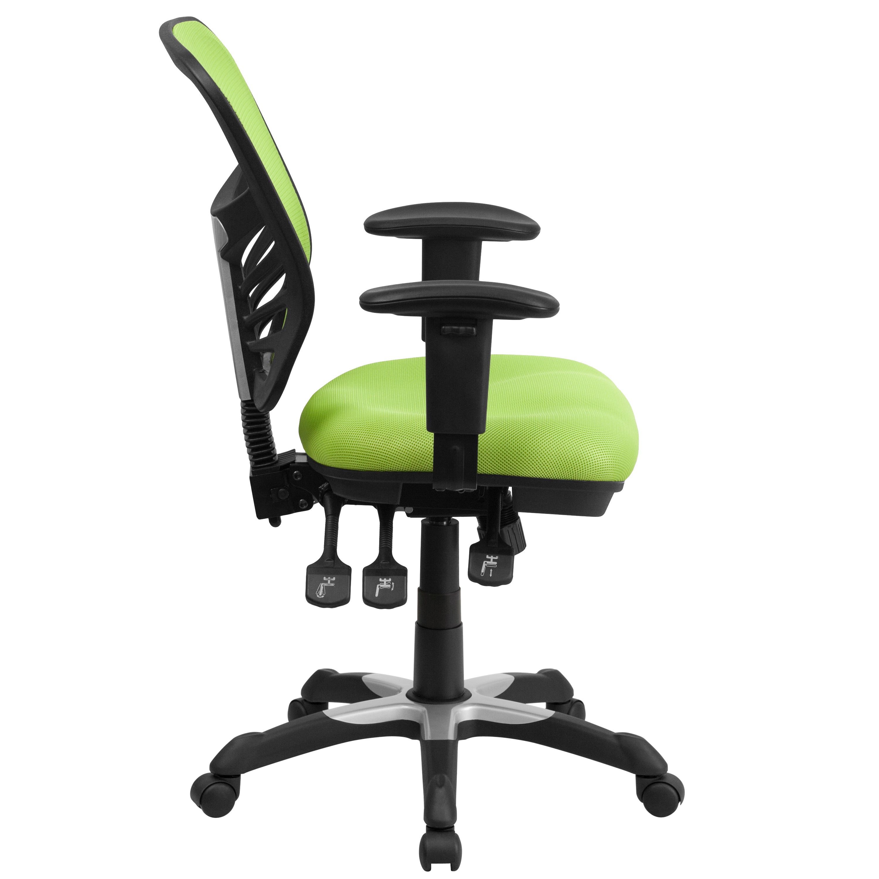Nicholas Mid-Back Green Mesh Multifunction Executive Swivel Ergonomic Office Chair with Adjustable Arms