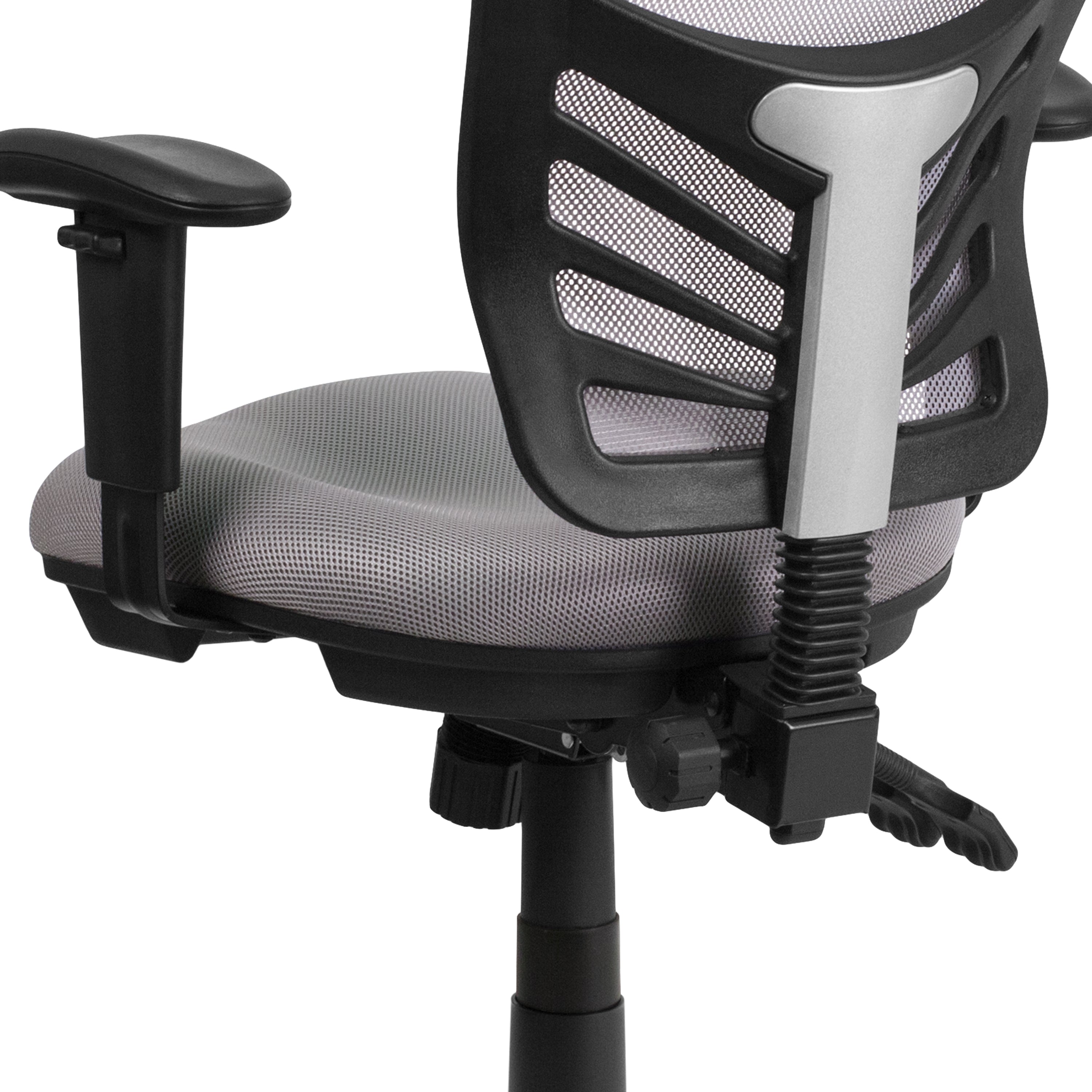 Nicholas Mid-Back Gray Mesh Multifunction Executive Swivel Ergonomic Office Chair with Adjustable Arms