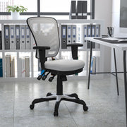 Nicholas Mid-Back White Mesh Multifunction Executive Swivel Ergonomic Office Chair with Adjustable Arms