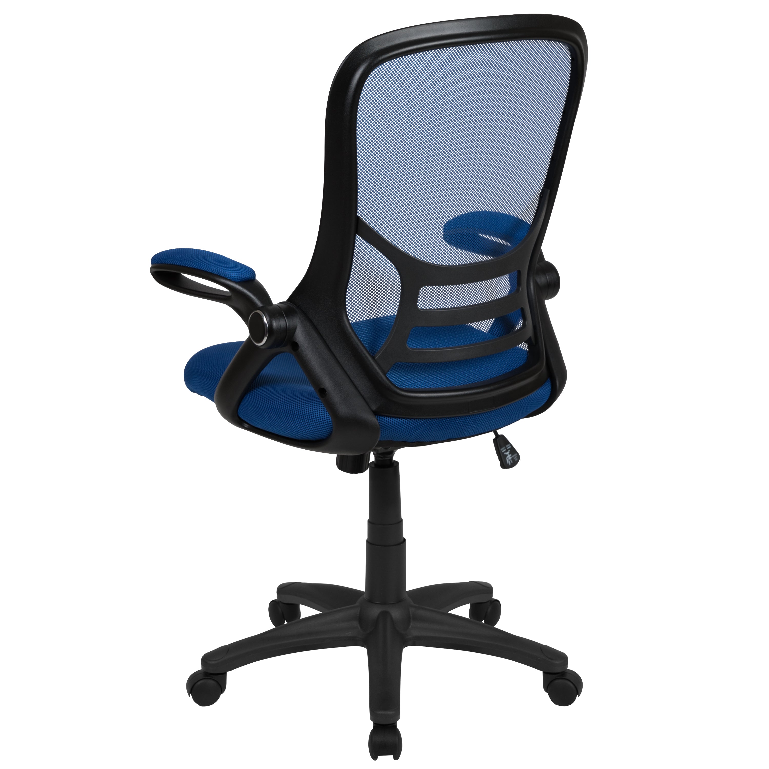 Porter High Back Blue Mesh Ergonomic Swivel Office Chair with Black Frame and Flip-up Arms