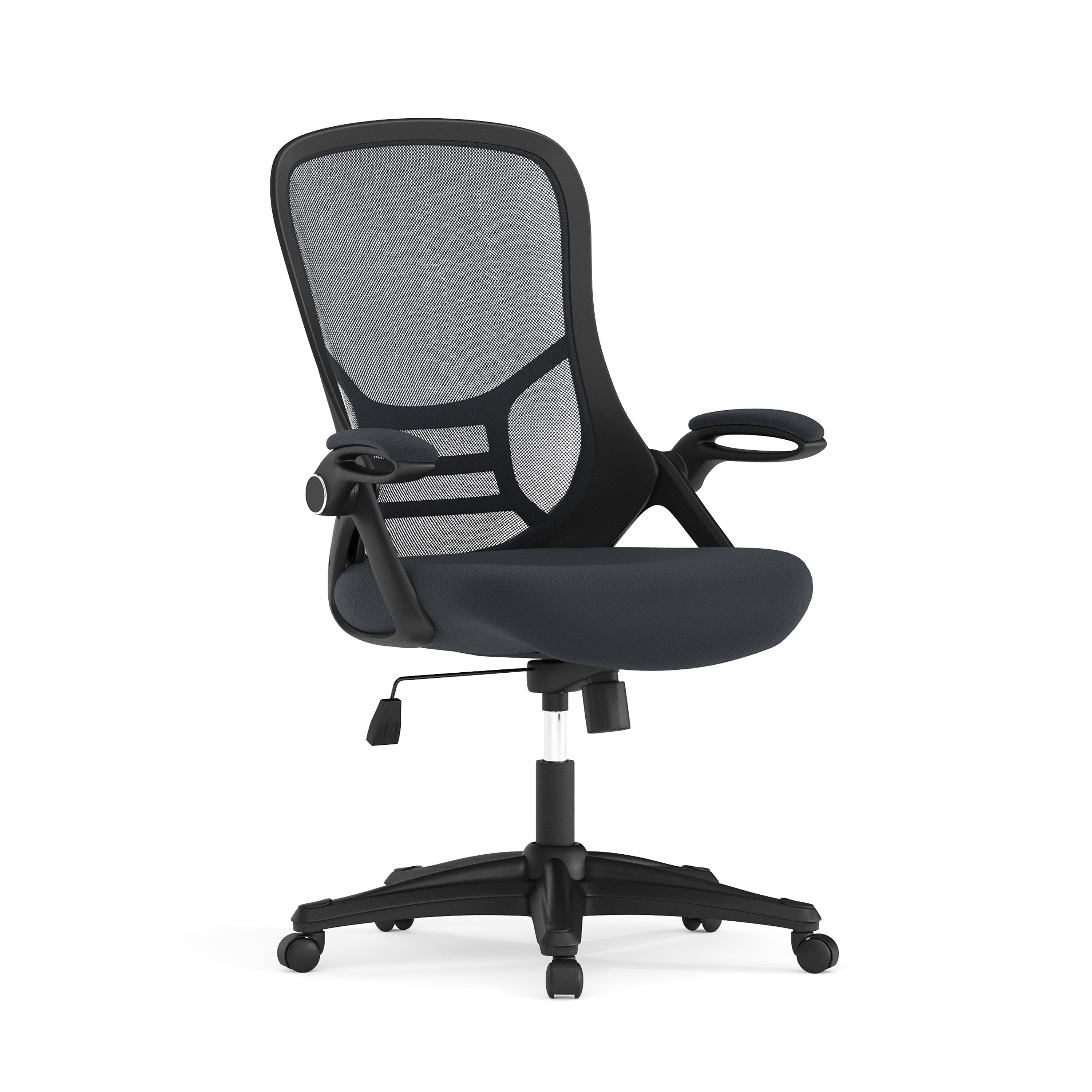 Porter High Back Dark Gray Mesh Ergonomic Swivel Office Chair with Black Frame and Flip-up Arms
