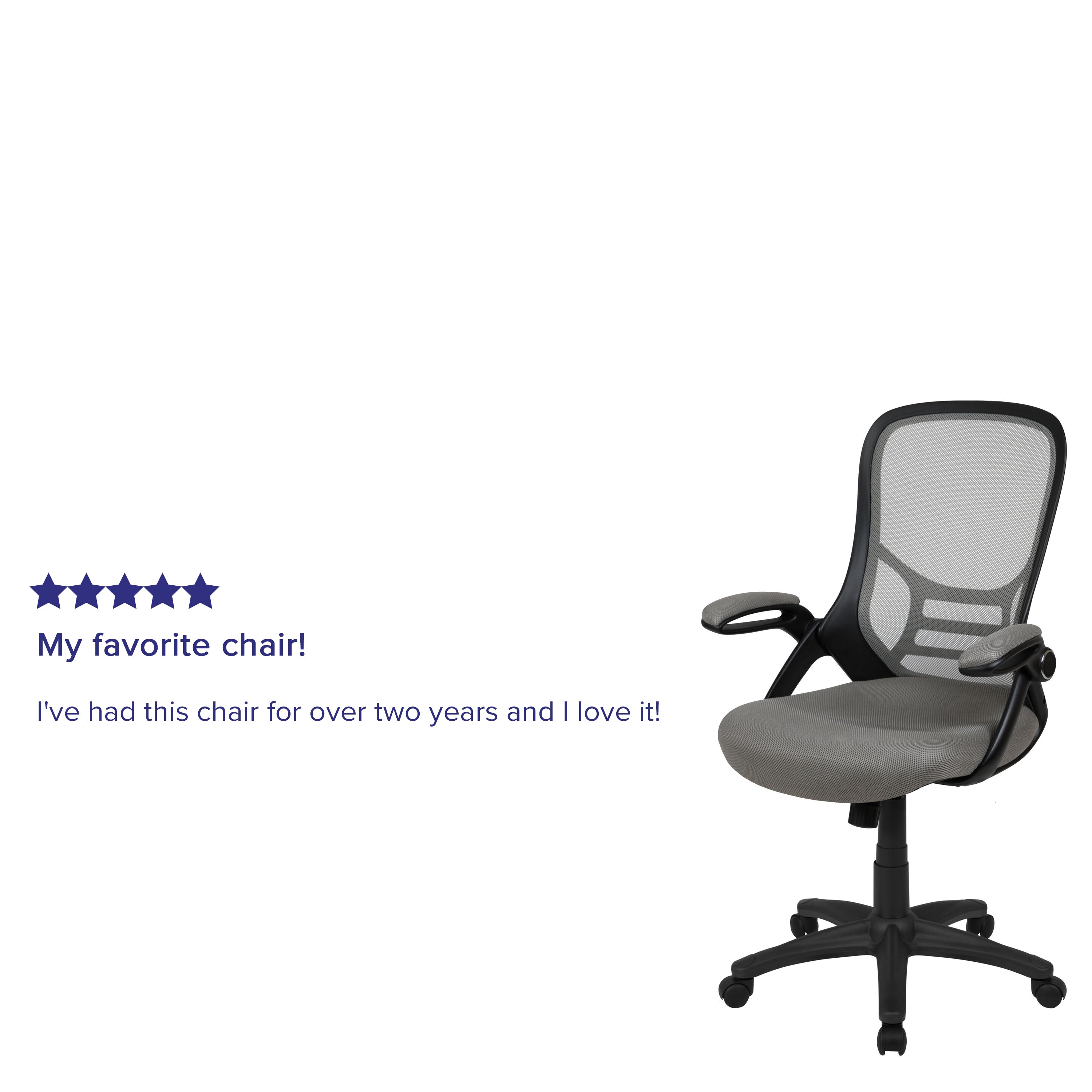 Porter High Back Light Gray Mesh Ergonomic Swivel Office Chair with Black Frame and Flip-up Arms